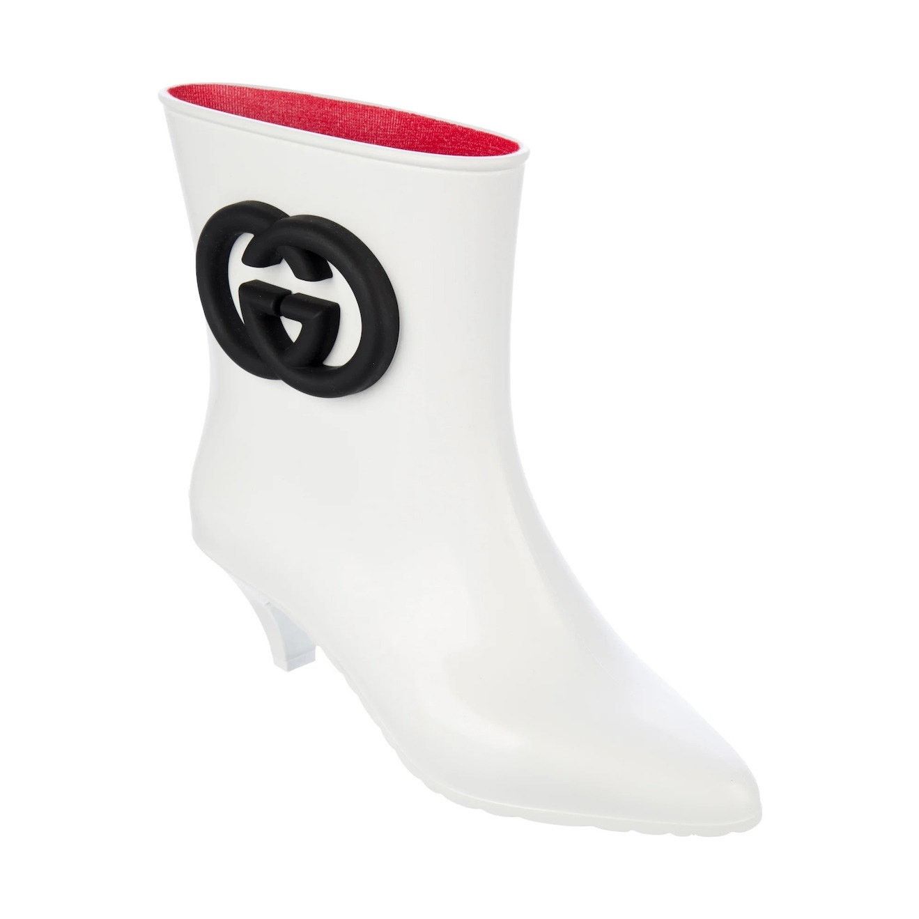Gucci Gucci Rubber ankle Rain Boot Interlocking G White Black 37 Size US 7 / IT 37 - 2 Thumbnail