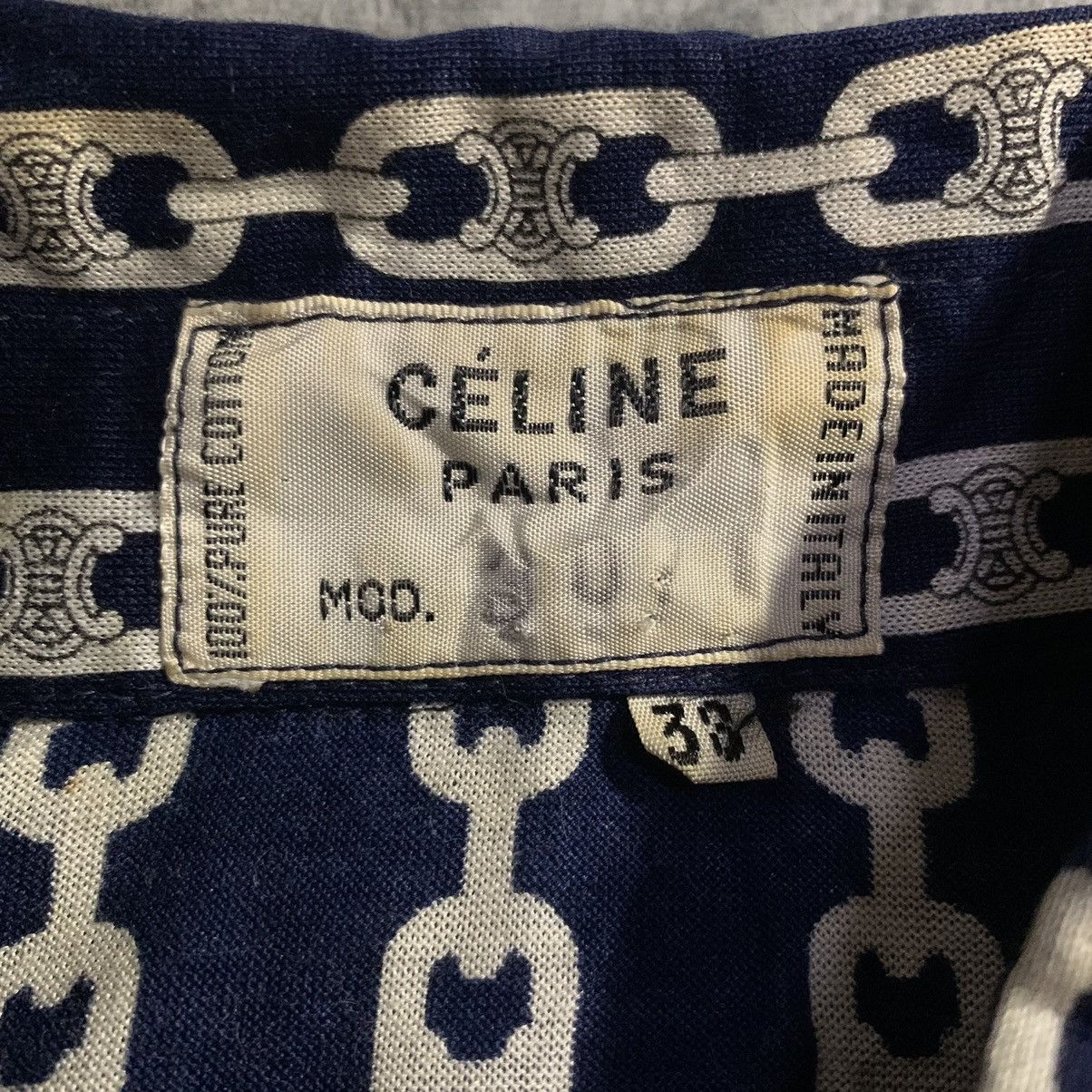 Celine Vtg 90's Celine chain logo longsleeve Size S / US 4 / IT 40 - 6 Thumbnail