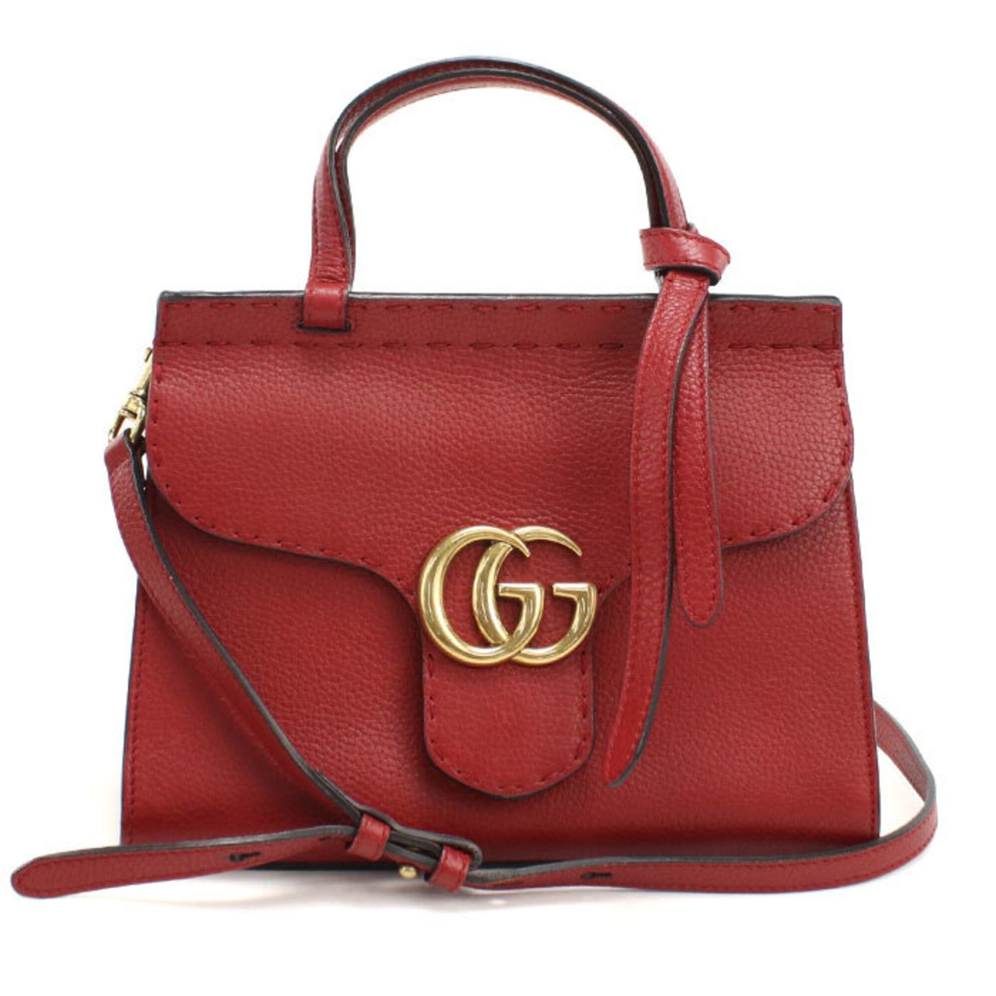 Gucci Gucci Handbag 442622 2WAY GG Marmont Women's Red Size ONE SIZE - 1 Thumbnail