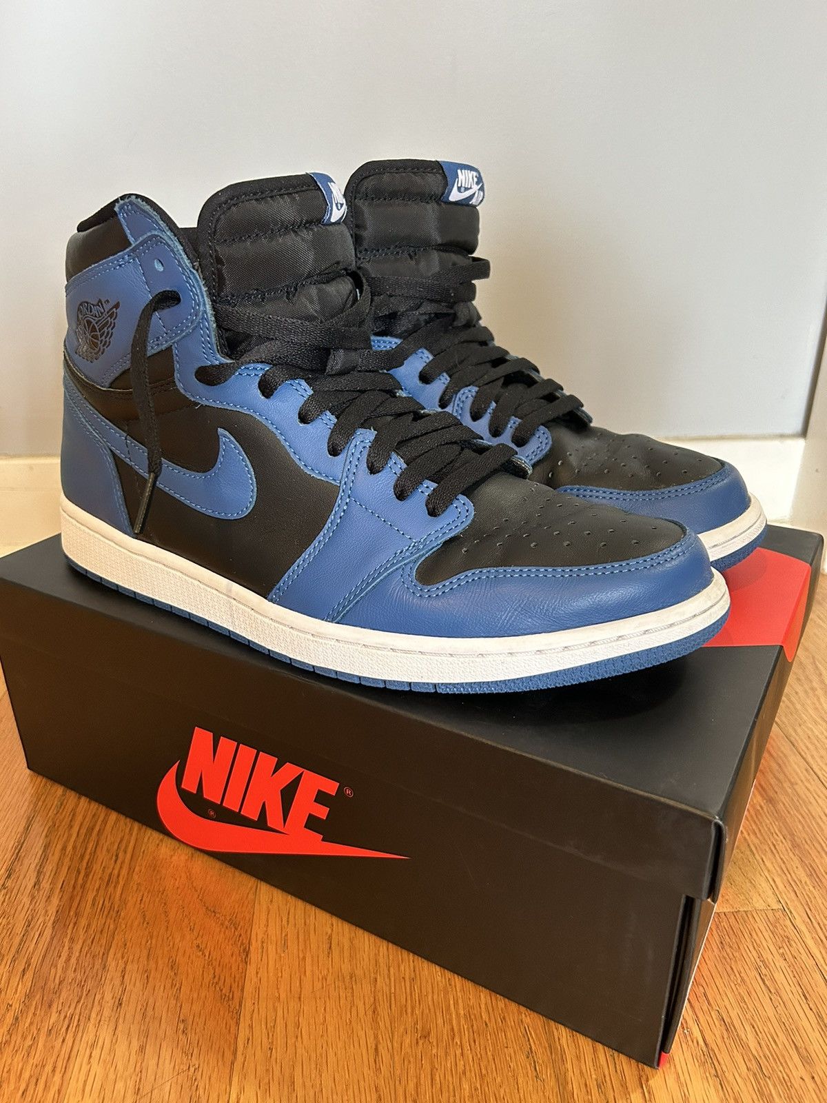 image of Jordan Nike Air Jordan 1 Retro High OG - Dark Marina Blue Shoes in Navy, Men's (Size 12)