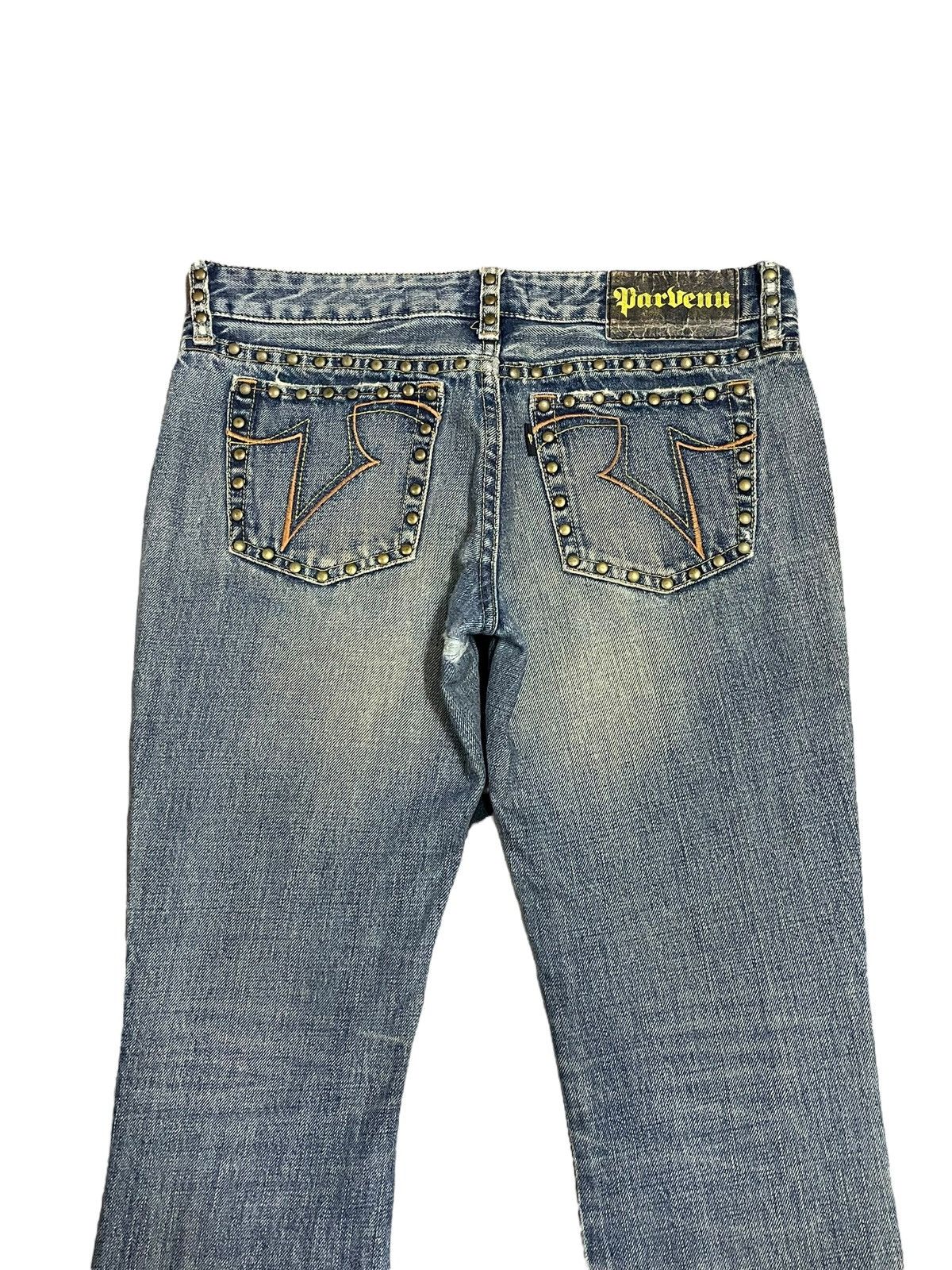 If Six Was Nine Vintage Japanese Crazy Rivet Mad Punk Distressed Flare Jeans Size 30" / US 8 / IT 44 - 10 Thumbnail