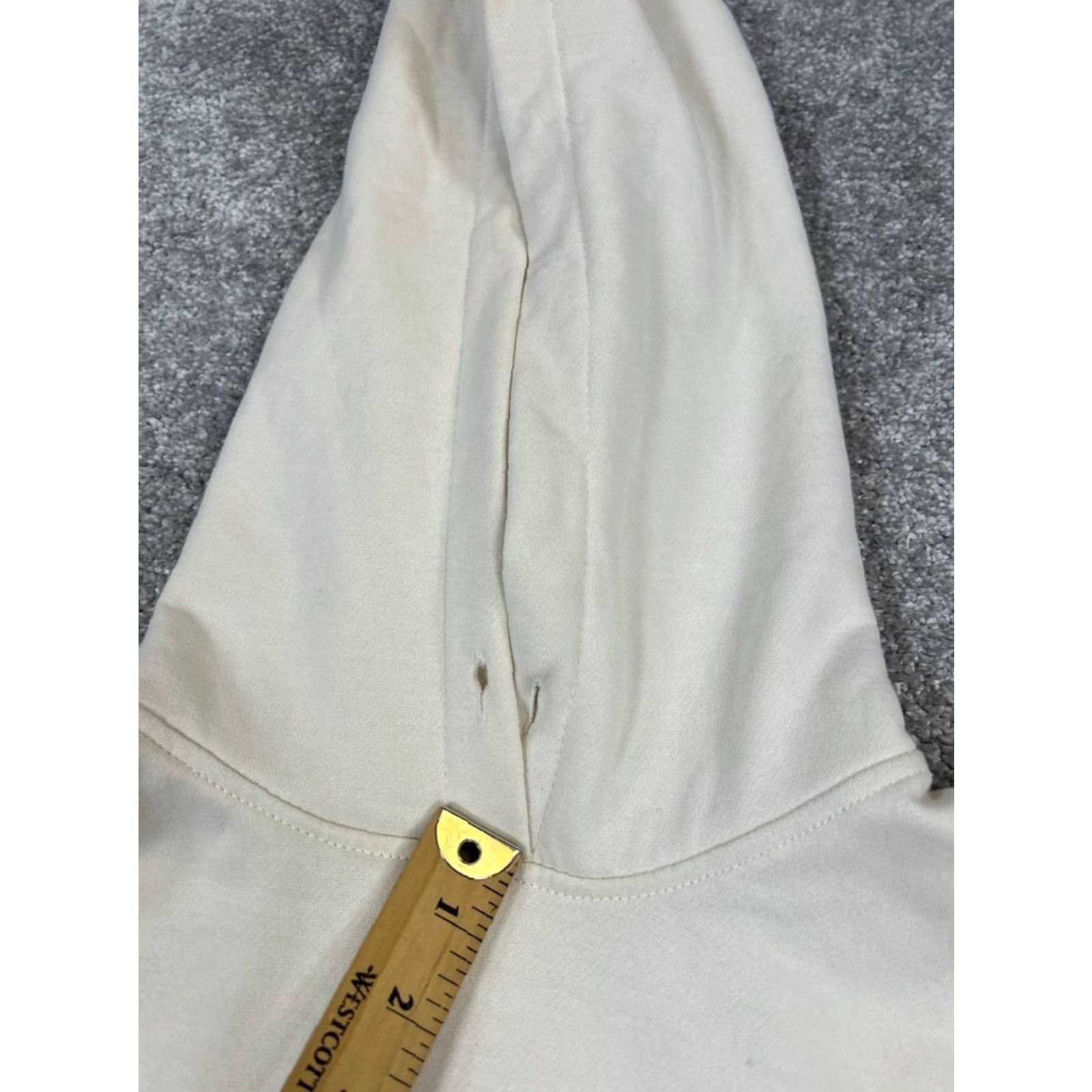 Zara Zara Hoodie Womens Medium Beige Pullover Hoodie Cropped Crew Neck Fleece Cotton Blend Size M / US 6-8 / IT 42-44 - 5 Thumbnail