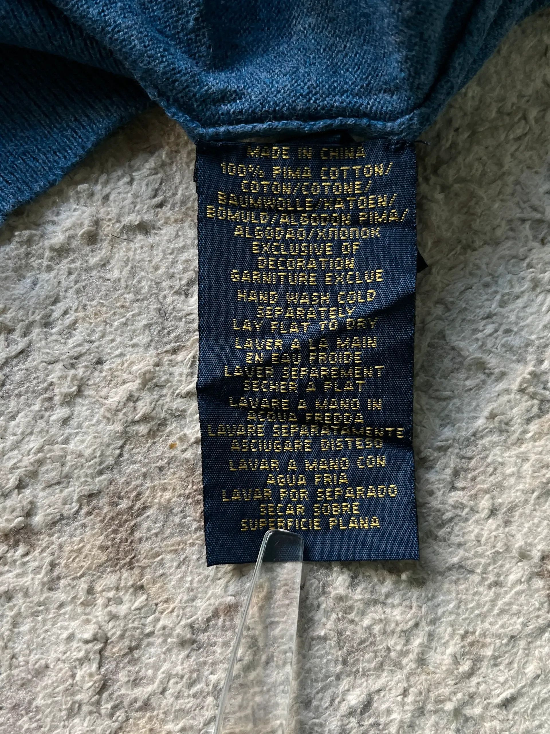 Polo Ralph Lauren Polo Ralph Lauren Pima Cotton Slim Fit Sz M Blue Sweater Size US M / EU 48-50 / 2 - 6 Thumbnail