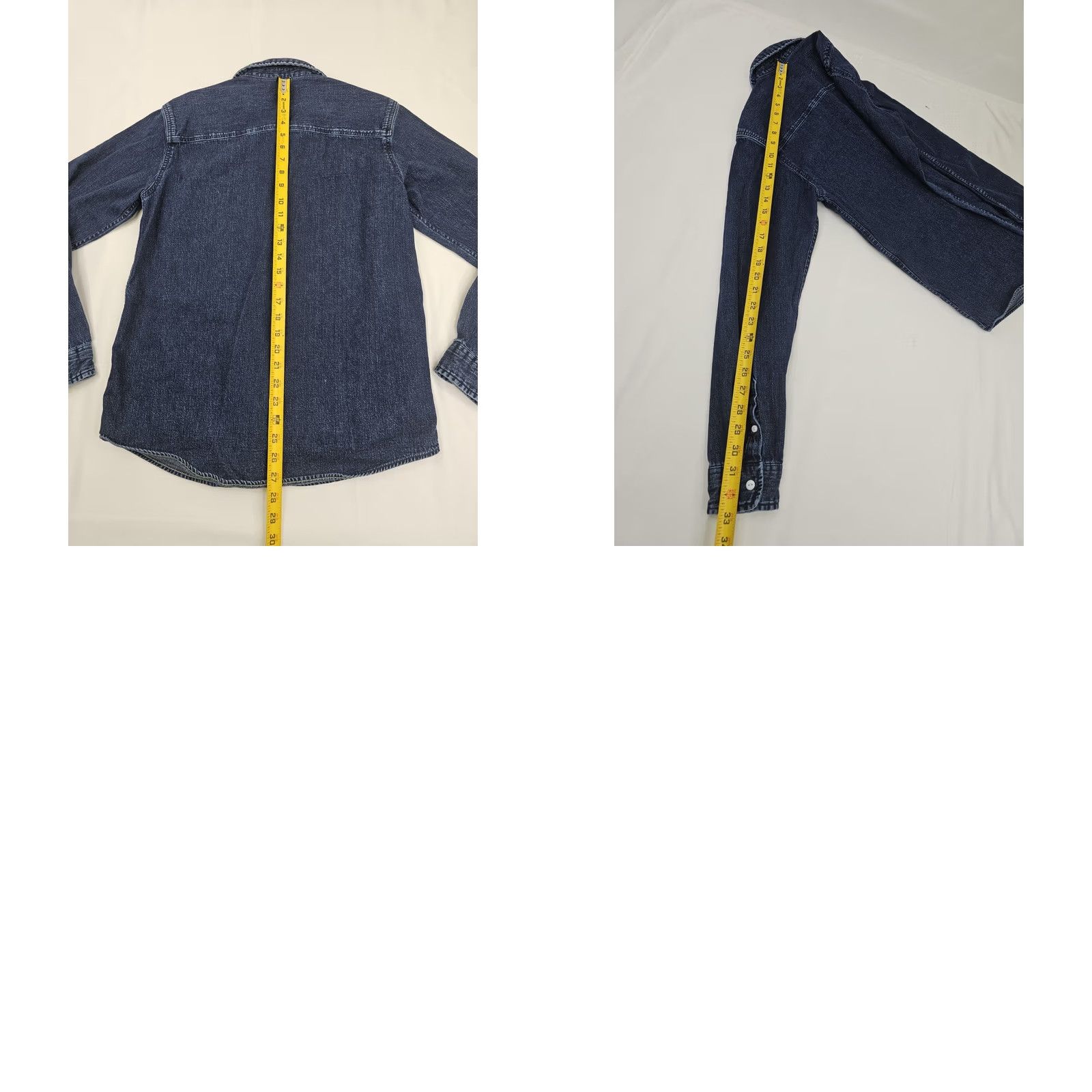 ONLY & SONS ONLY & SONS Denim Button-Up Shirt Men M Dark Wash Blue Shacket Casual Work Long Sleeve 40 in Chest Solid Cotton Button Front Front-Button Casual Mens Size US M / EU 48-50 / 2 - 8 Thumbnail