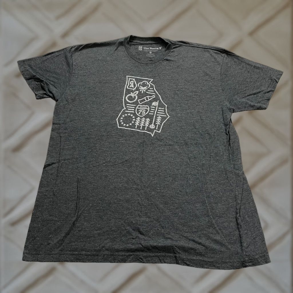 Vintage VINTAGE The Home T Shirt Mens 2XL Gray Knit Crew Neck Cotton Short Sleeve Classic Outdoor Men's Shirt Size US XXL / EU 58 / 5 - 1 Thumbnail