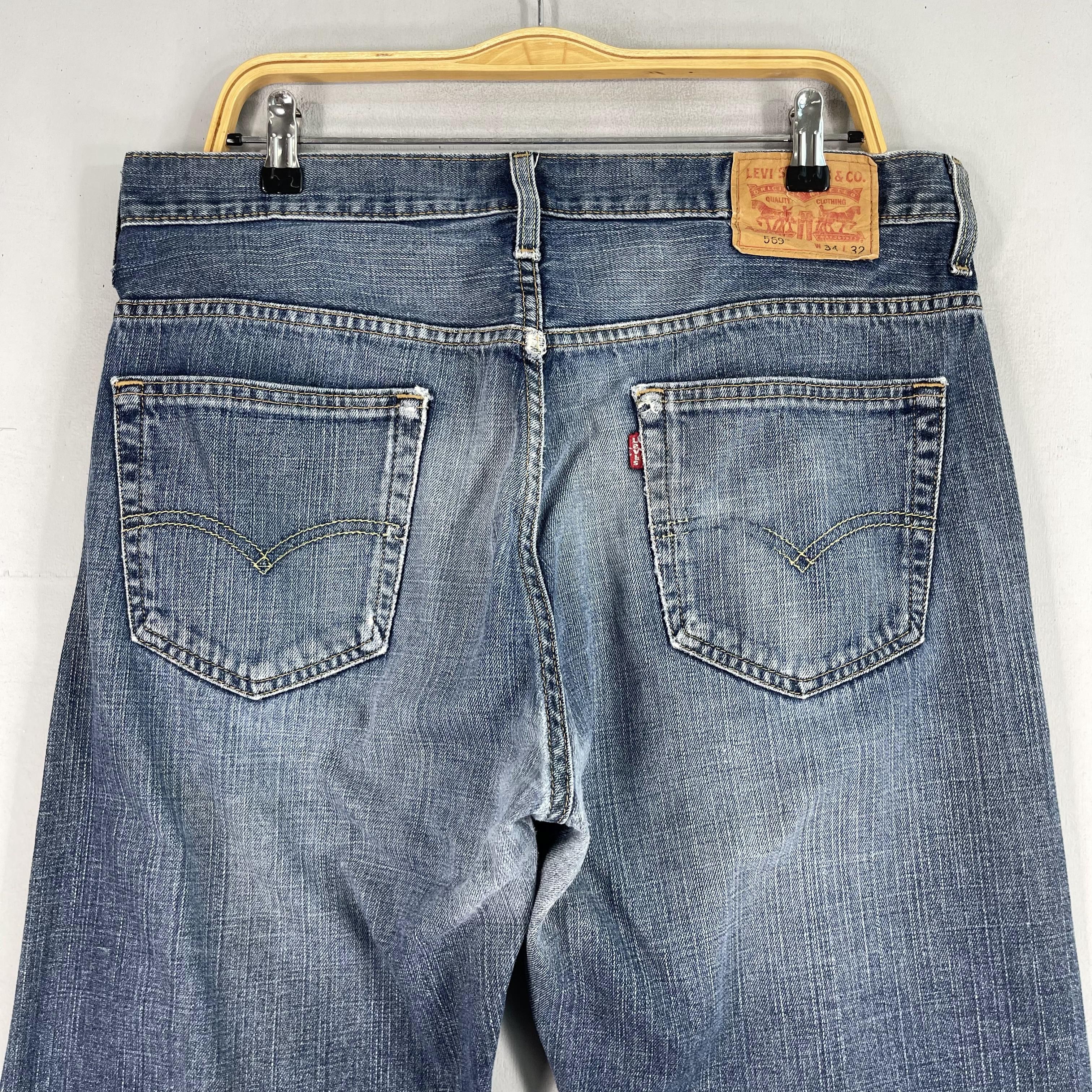 Levi's × Vintage W35 L31 Vintage Levis 569 Distressed Medium Washed Jeans Size US 35 - 9 Thumbnail