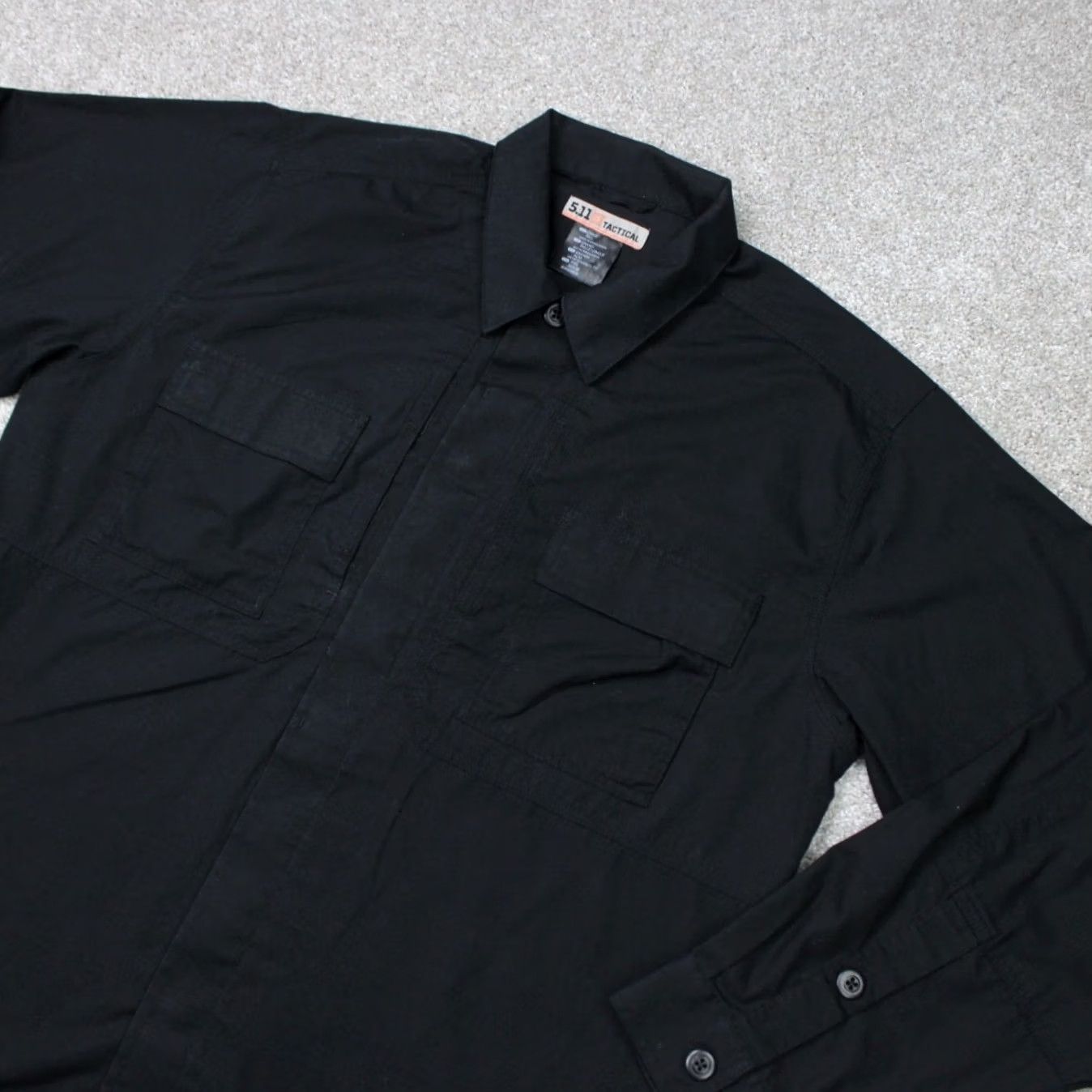 Vintage 5.11 Tactical Shirt Mens Large-Tall LT Black Long Sleeve Button Up Double Pocket Size US L / EU 52-54 / 3 - 3 Thumbnail