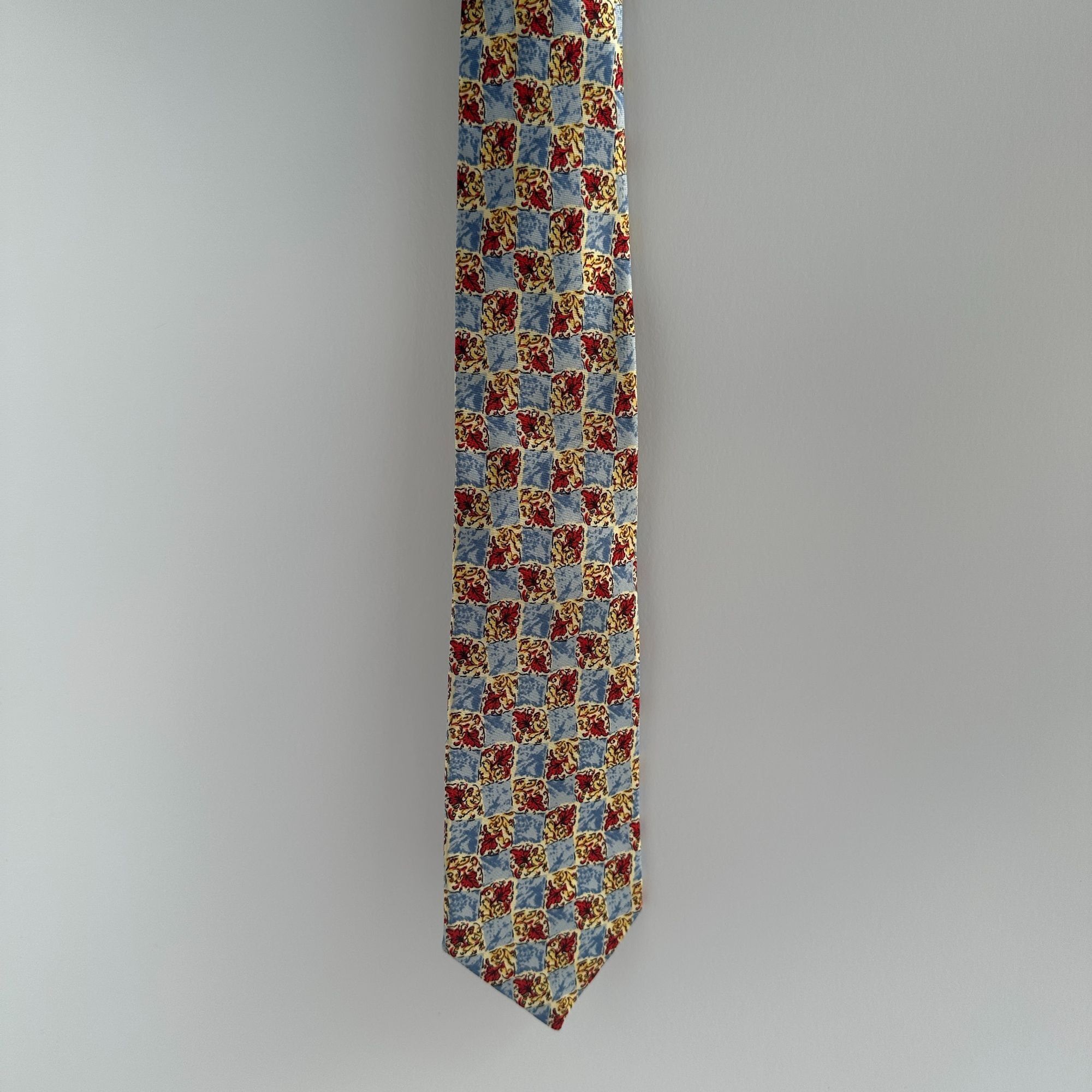 Other Pink London Mens Silk Tie Blue Red Yellow White Checkered Pa Size ONE SIZE - 2 Thumbnail