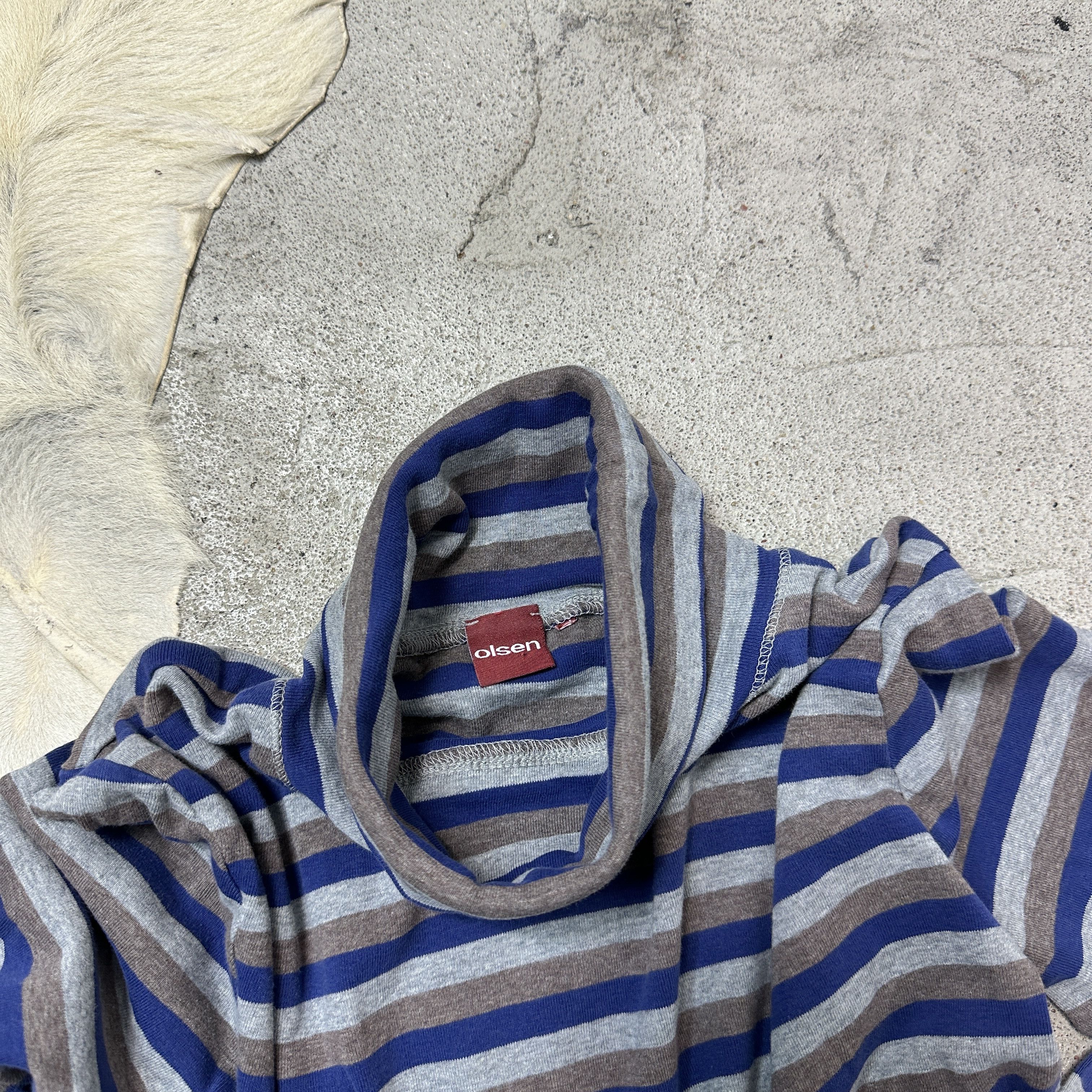 Vintage Vintage Striped Fitted Turtleneck Longsleeve Y2K Size S / US 4 / IT 40 - 4 Thumbnail