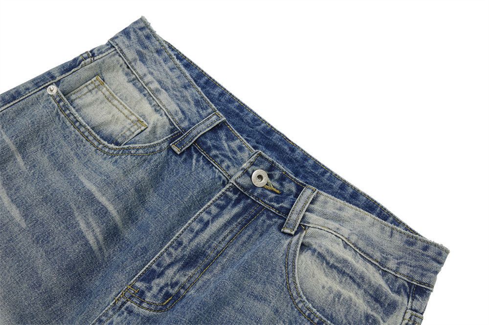 Jean Men's loose wide-leg punk distressed washed gradient jeans Size US 32 / EU 48 - 3 Thumbnail