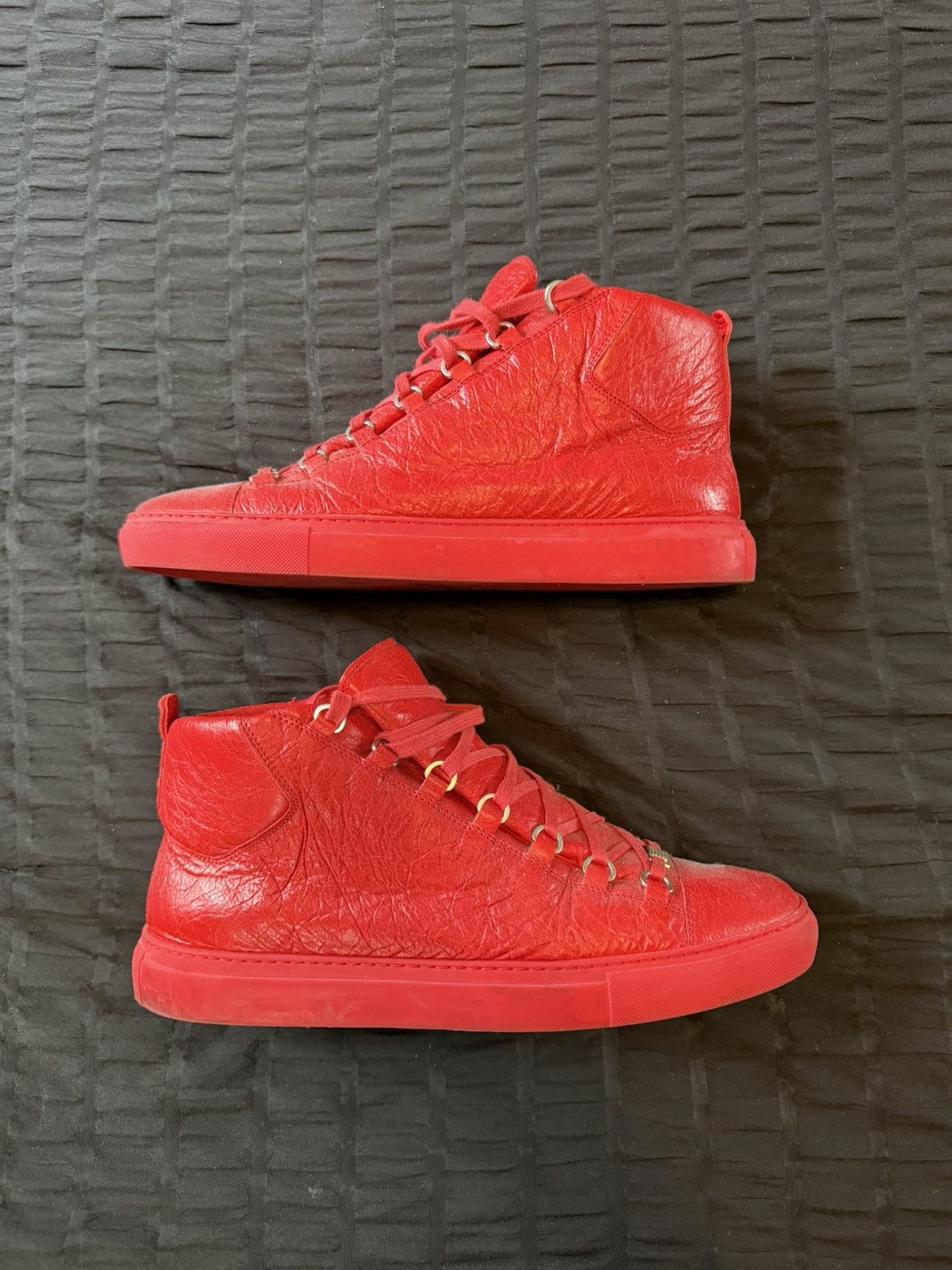 Balenciaga Balenciaga Red Arena High Top Sneakers Size US 12 / EU 45 - 1 Thumbnail