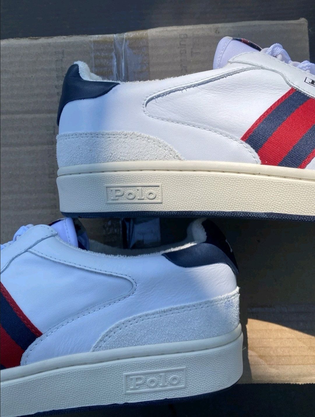 Ralph Lauren Ralph Lauren Polo Court Sneakers White Navy Red Retro 007 Size US 11.5 / EU 44-45 - 8 Thumbnail