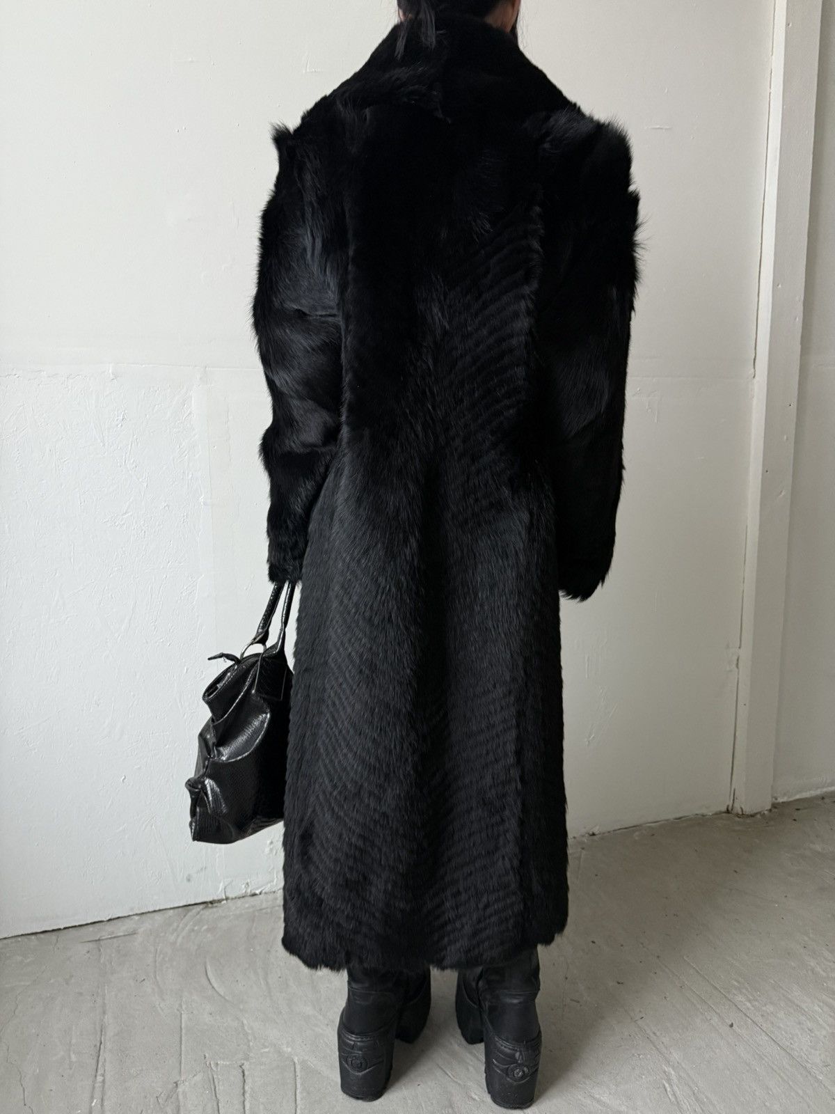 Other Vintage Real Fur Maxi Coat Grunge Size XS / US 0-2 / IT 36-38 - 9 Thumbnail