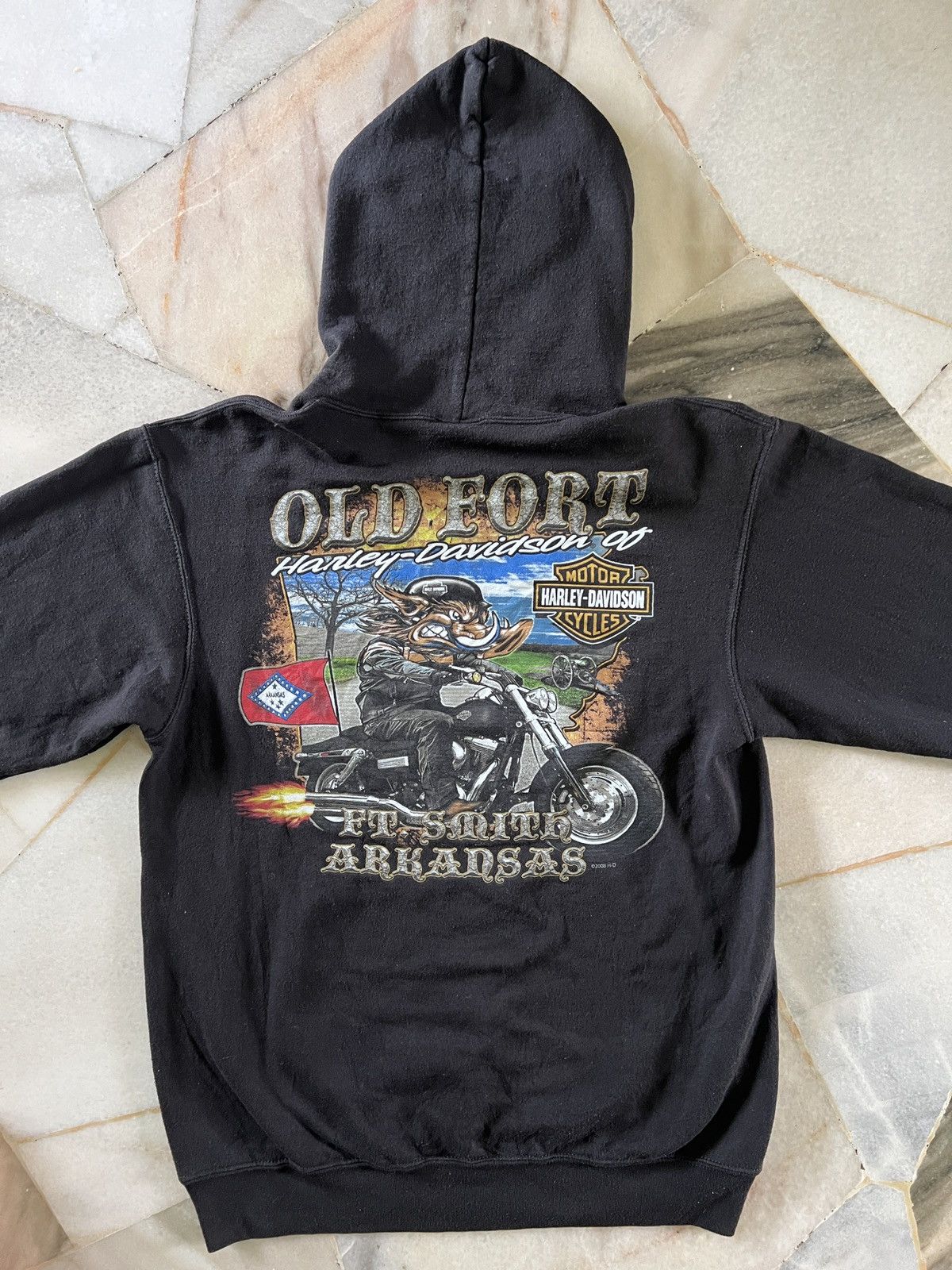 Harley Davidson × Vintage Vintage 00's Y2K Harley Davidson Hog Rider Pullover Hoodie Size US S / EU 44-46 / 1 - 4 Thumbnail