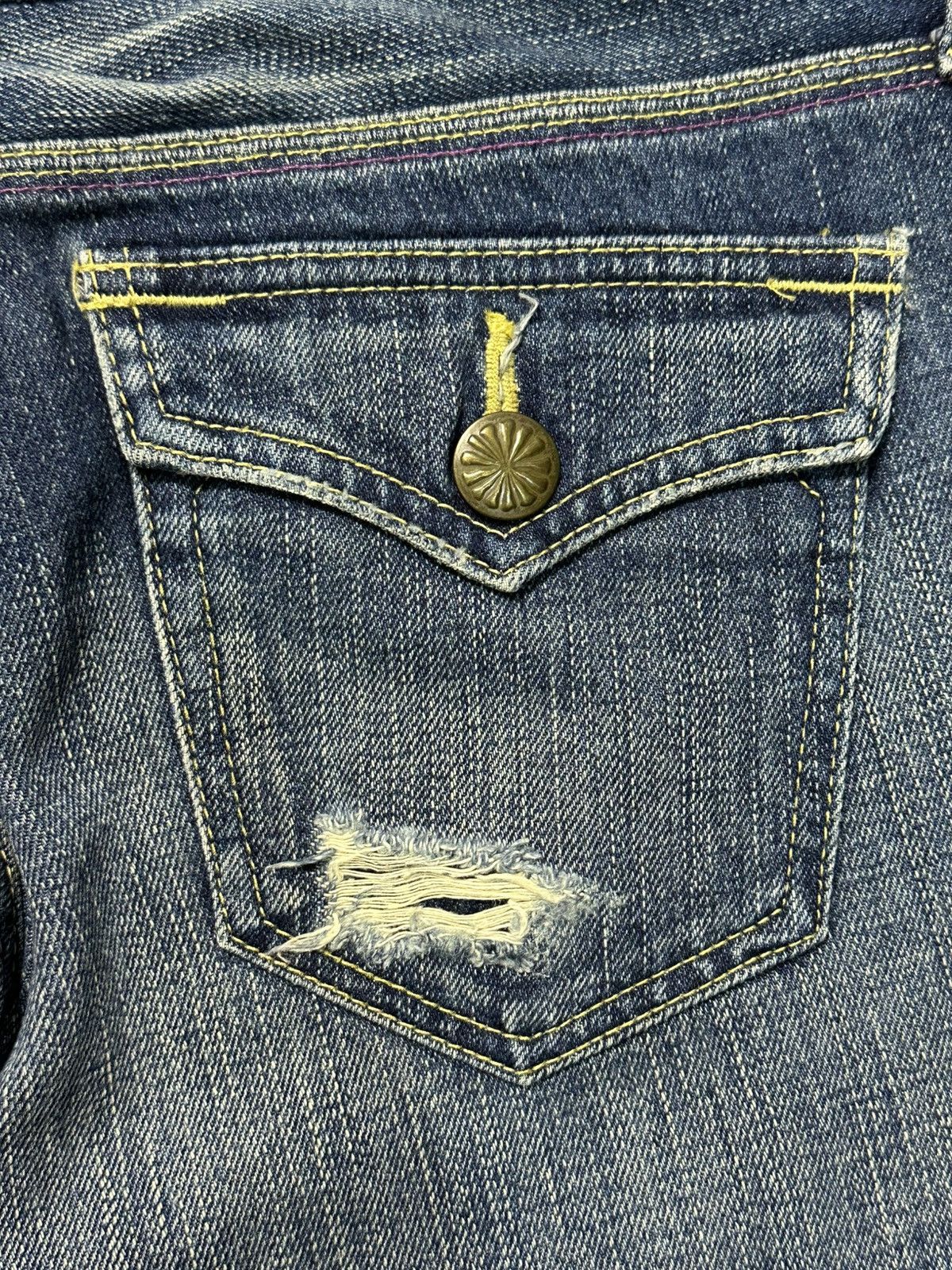 Japanese Brand RARE SLY Distressed Flare Jeans Size US 27 - 16 Thumbnail
