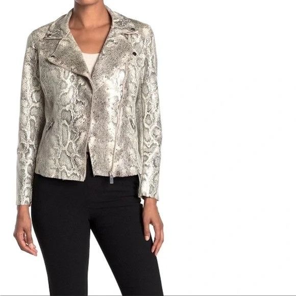 Other Philosophy Snake Skin Print Moto Jacket Size XS / US 0-2 / IT 36-38 - 3 Thumbnail