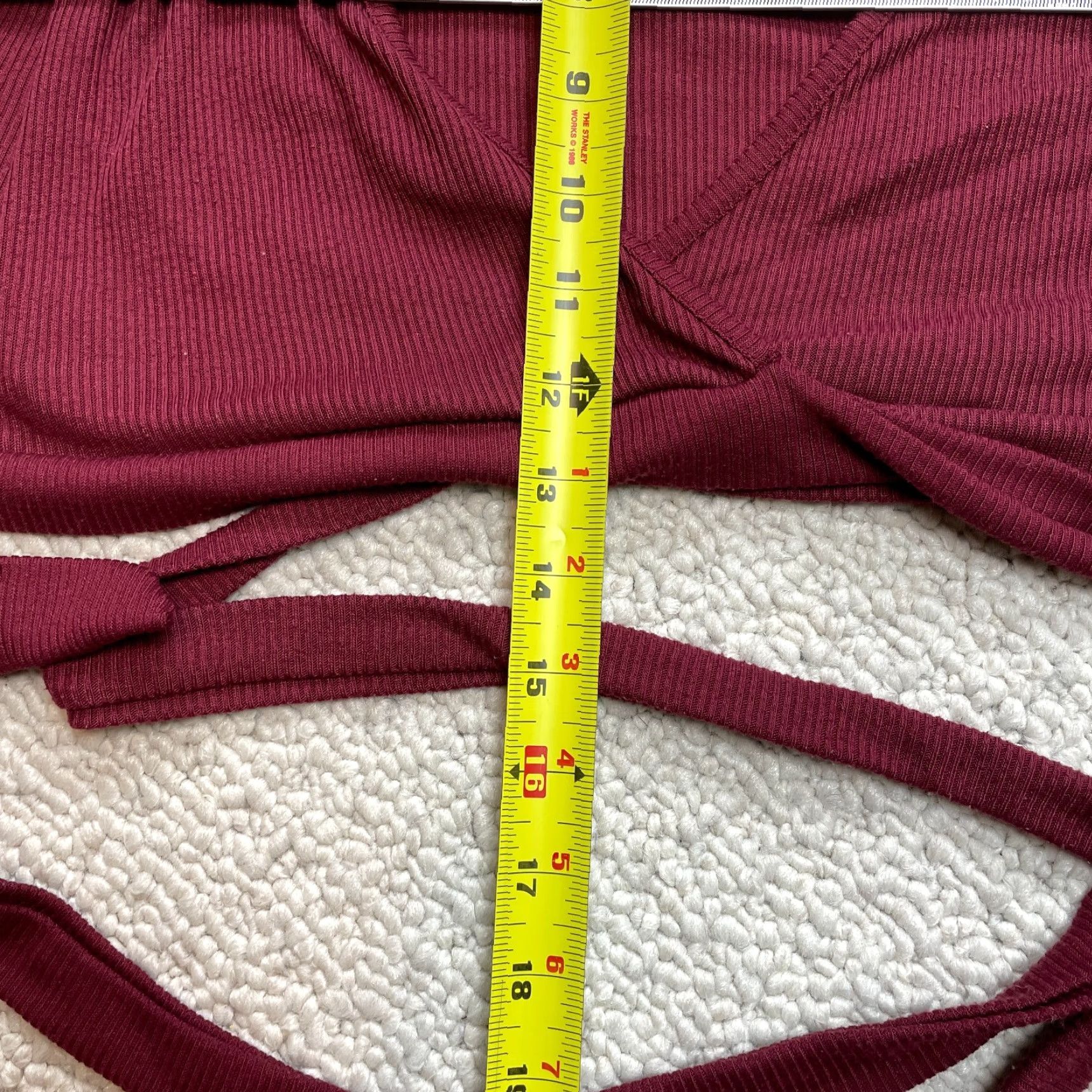 Boohoo VINTAGE Boohoo Blouse Shirt Womens 10 Red Ribbed Tie Waist Long Sleeve Wrap Jacket Solid Size L / US 10 / IT 46 - 3 Thumbnail