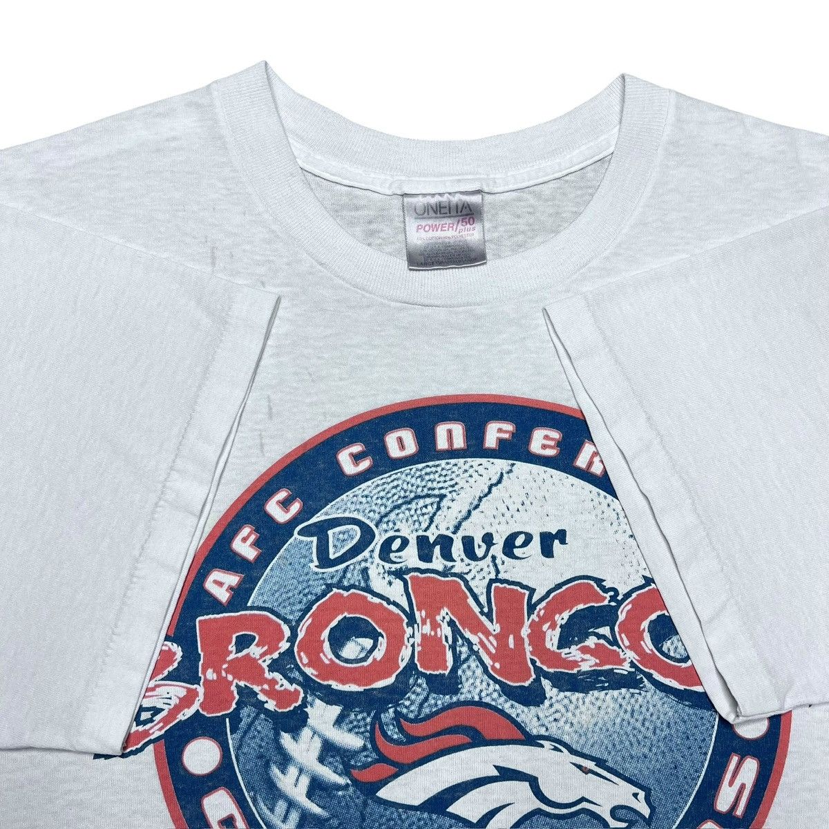 NFL Vtg 1998 NFL Denver Broncos AFC Champions Spell Out T-Shirt Size US L / EU 52-54 / 3 - 2 Thumbnail