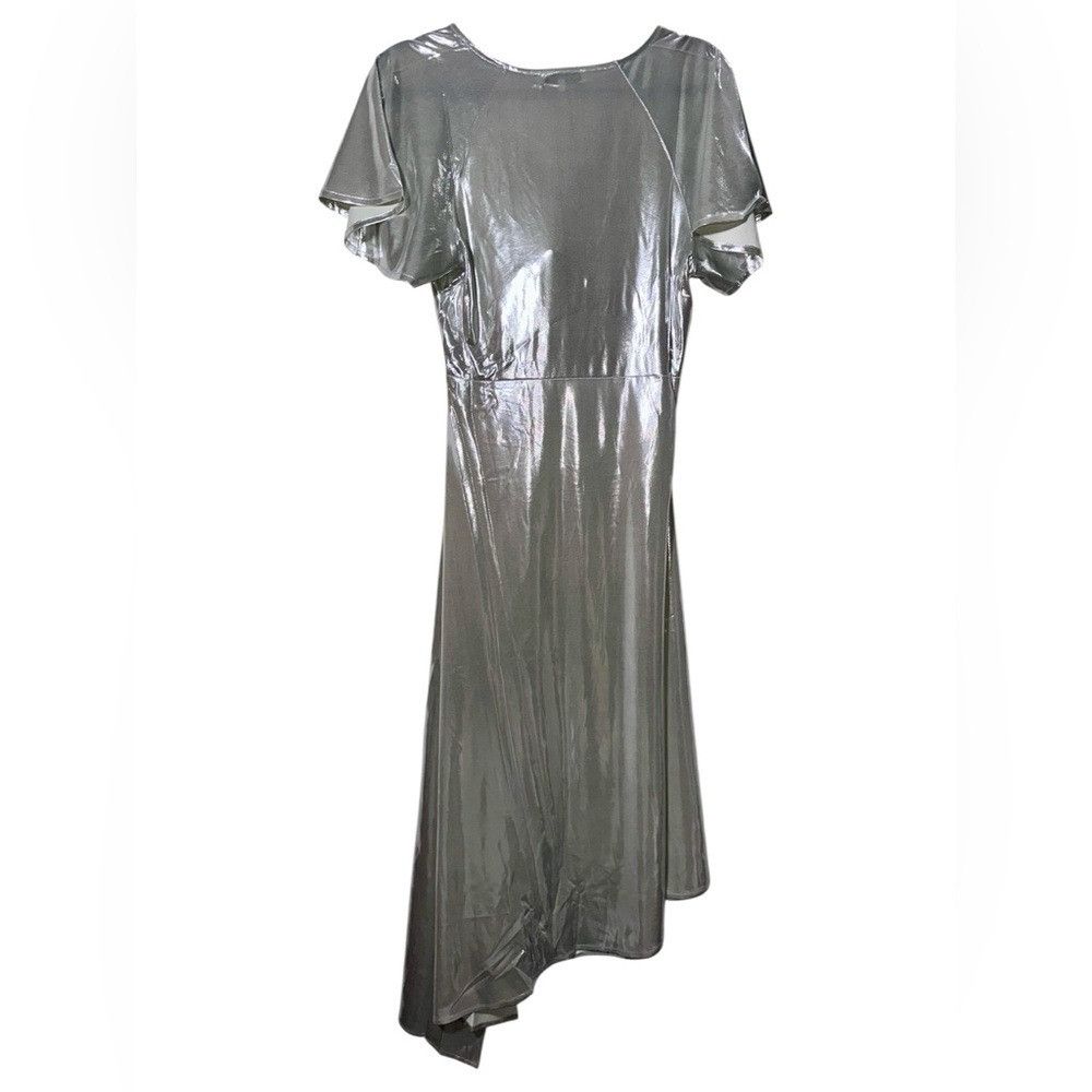 WeWoreWhat NWT WEWOREWHAT Asymmetrical Silver Cut-out Dress - large Size L / US 10 / IT 46 - 4 Thumbnail