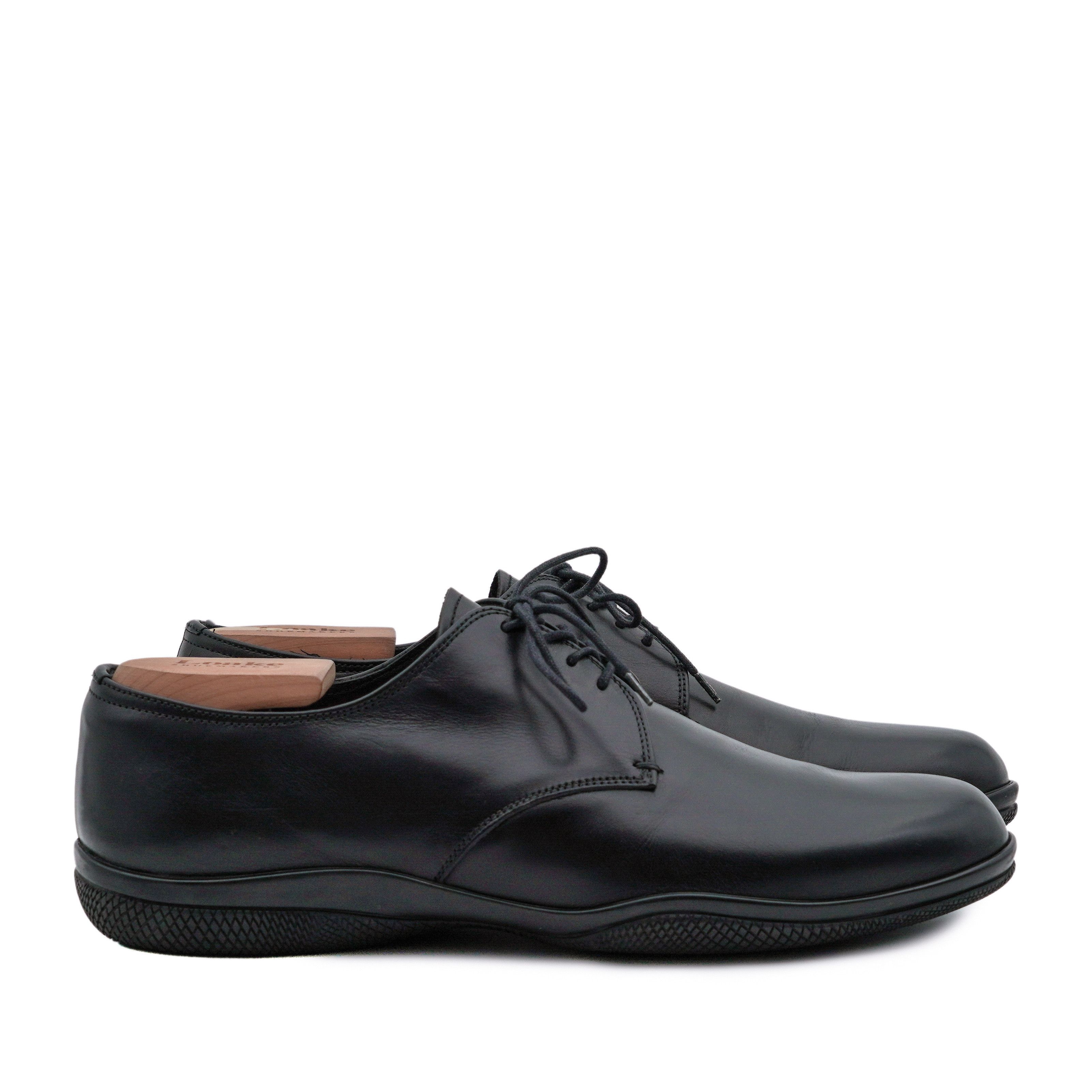 Prada Vintage Prada Men's Black Smooth Leather Derby Formal Shoes Size US 7 / EU 40 - 3 Thumbnail