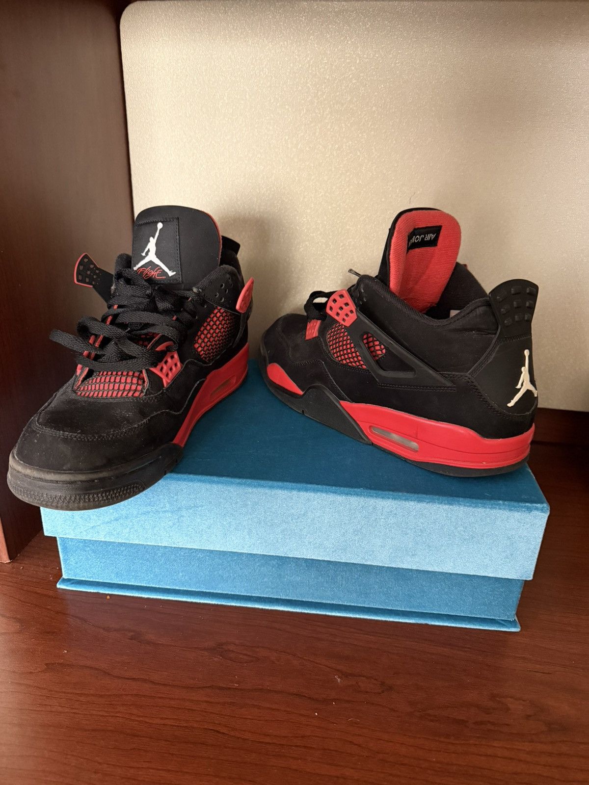 Jordan Brand Air Jordan Red Thunder 4 Size US 11.5 / EU 44-45 - 3 Thumbnail