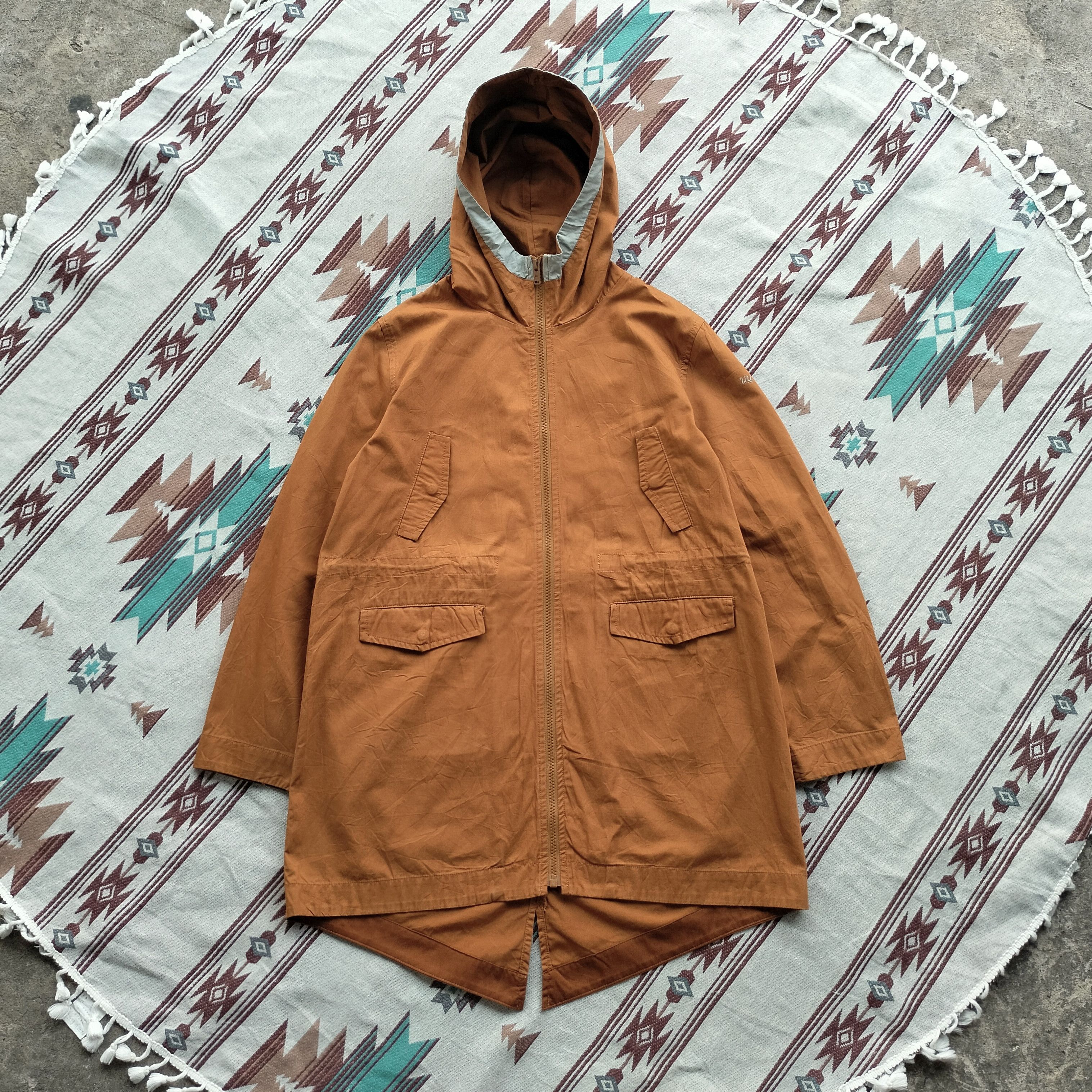 Undercover for uniqlo long coat hoodie