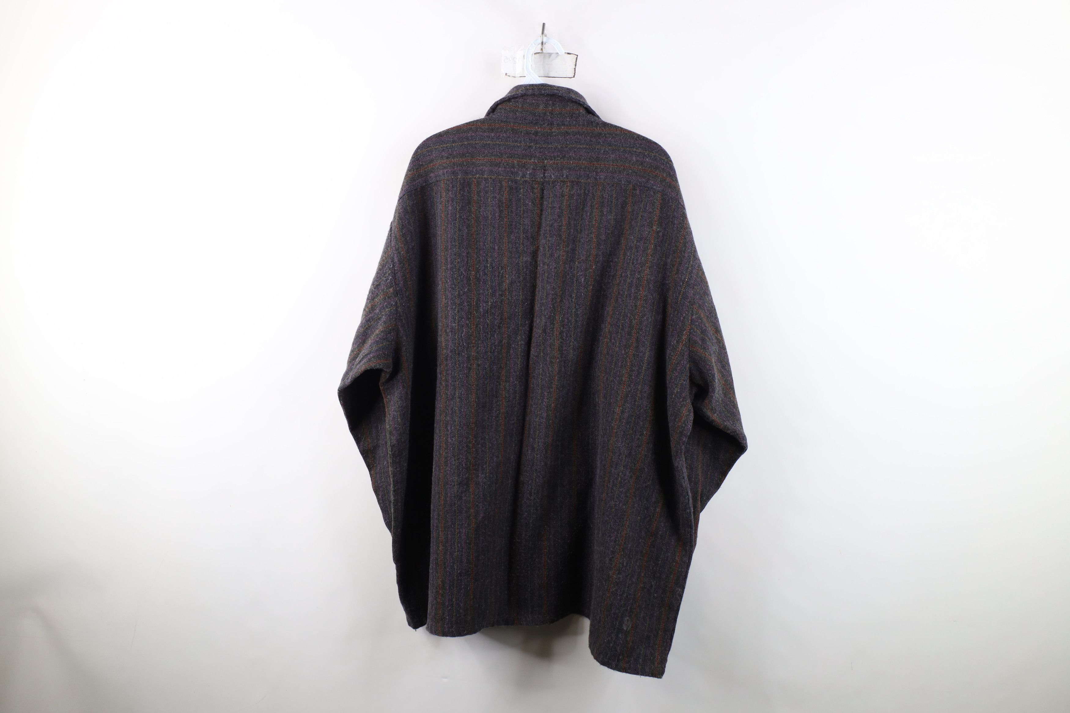 Vintage Vintage 80s 90s Streetwear Flannel Knit Striped Button Shirt Size US XXL / EU 58 / 5 - 10 Thumbnail