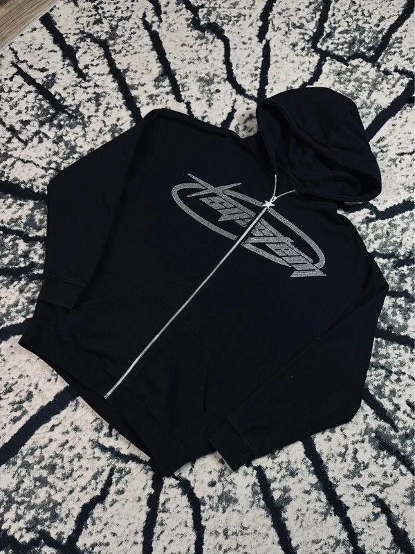 Other Hoodie zip swag y2k crystals japan style avant garde black M Size US M / EU 48-50 / 2 - 2 Thumbnail
