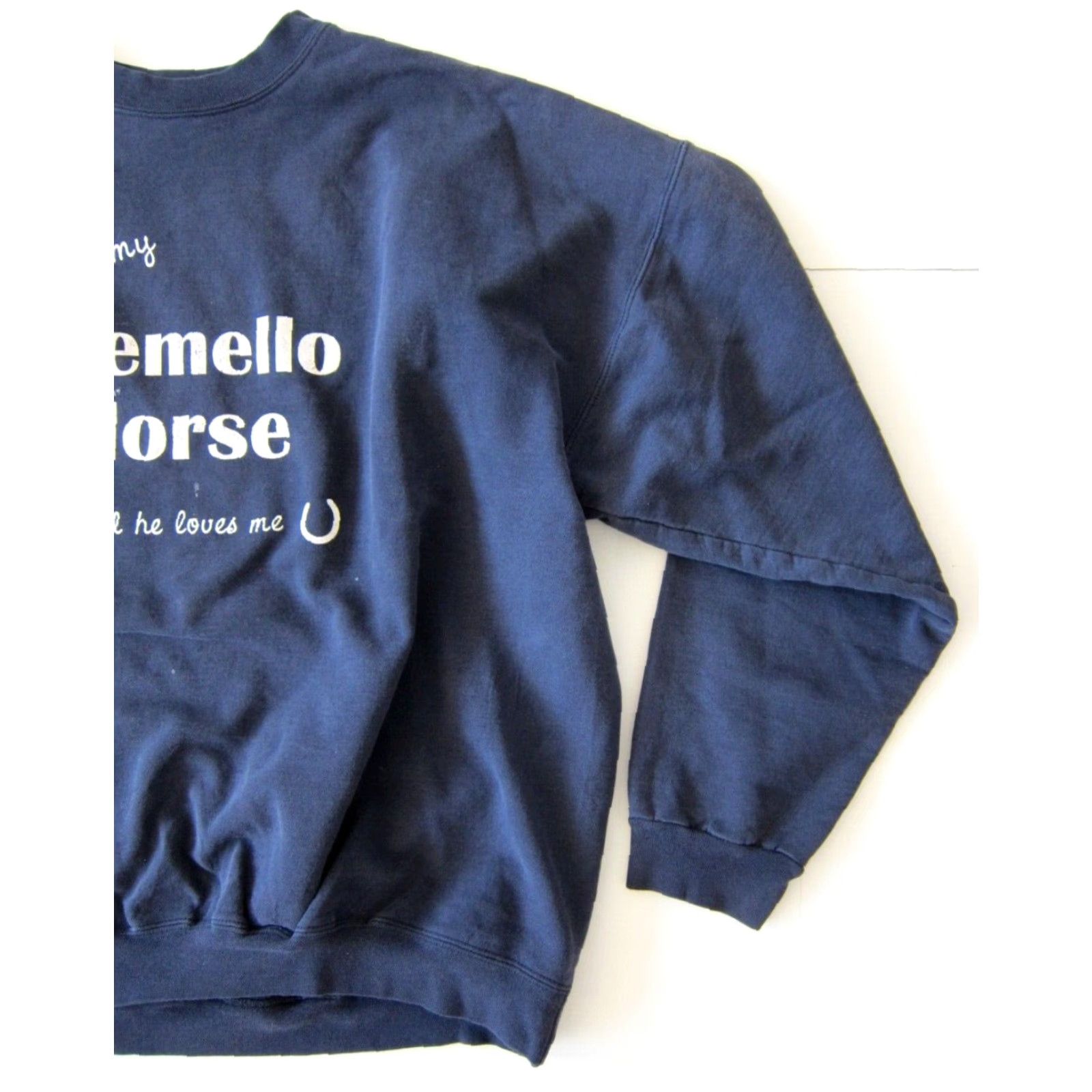 Hanes VINTAGE Hanes Blue I Love My Cremello Horse And He Love Me Sweatshirt Men XL Size US XL / EU 56 / 4 - 6 Thumbnail