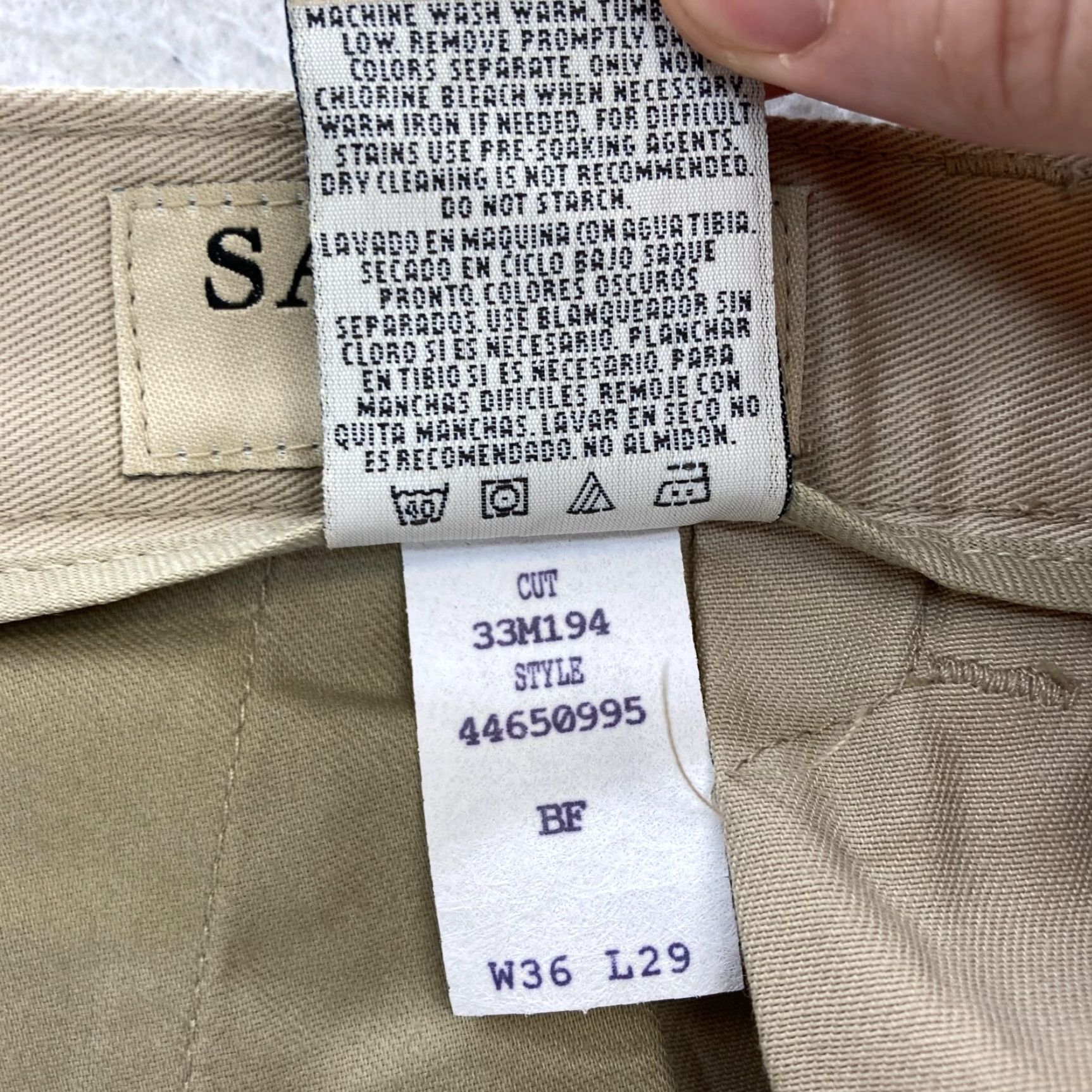 Savane Savane Khaki Pants Mens 36x29 Beige Pleated Classic Tapered Leg Wrinkle Resist Pants Size US 36 / EU 52 - 5 Thumbnail
