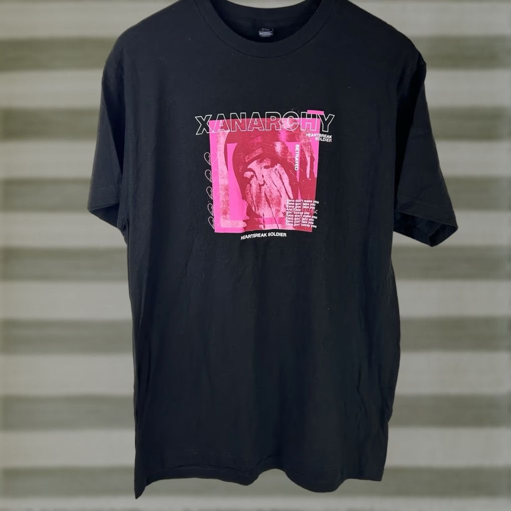 Tultex Lil Xan Xanarchy Black Heartbreak Solider Shirt L Tultex Men Short Sleeve Crew Neck Graphic Print Cotton Tultex Music Shirt Black L Mens Size US L / EU 52-54 / 3 - 1 Thumbnail