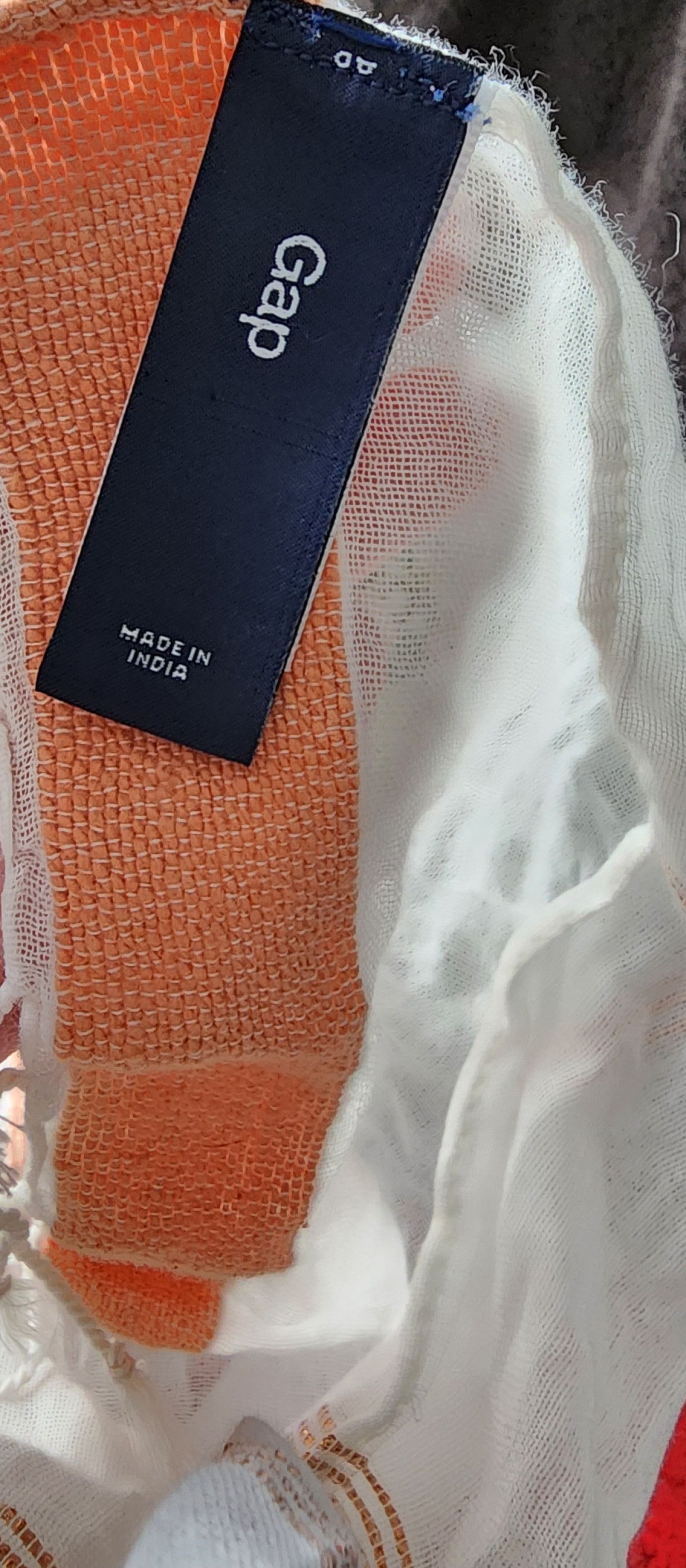 Gap New WOT GAP White Rose Gold Stripe Oblong Scarf One Size 76" Size ONE SIZE - 4 Thumbnail