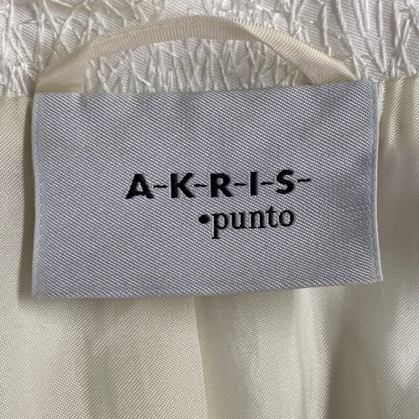 Akris 14 Cream Cotton Blend Scribble Stitch Hook Eye Jacket Blazer Size XL / US 12-14 / IT 48-50 - 10 Thumbnail