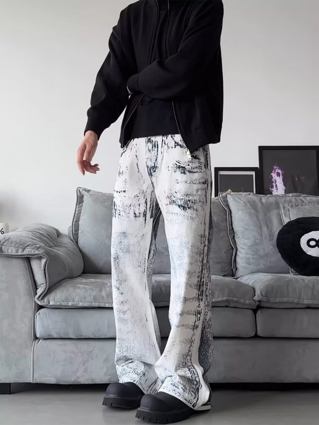 Gradient Pants Tie-Dye Straight Leg Loose Jeans