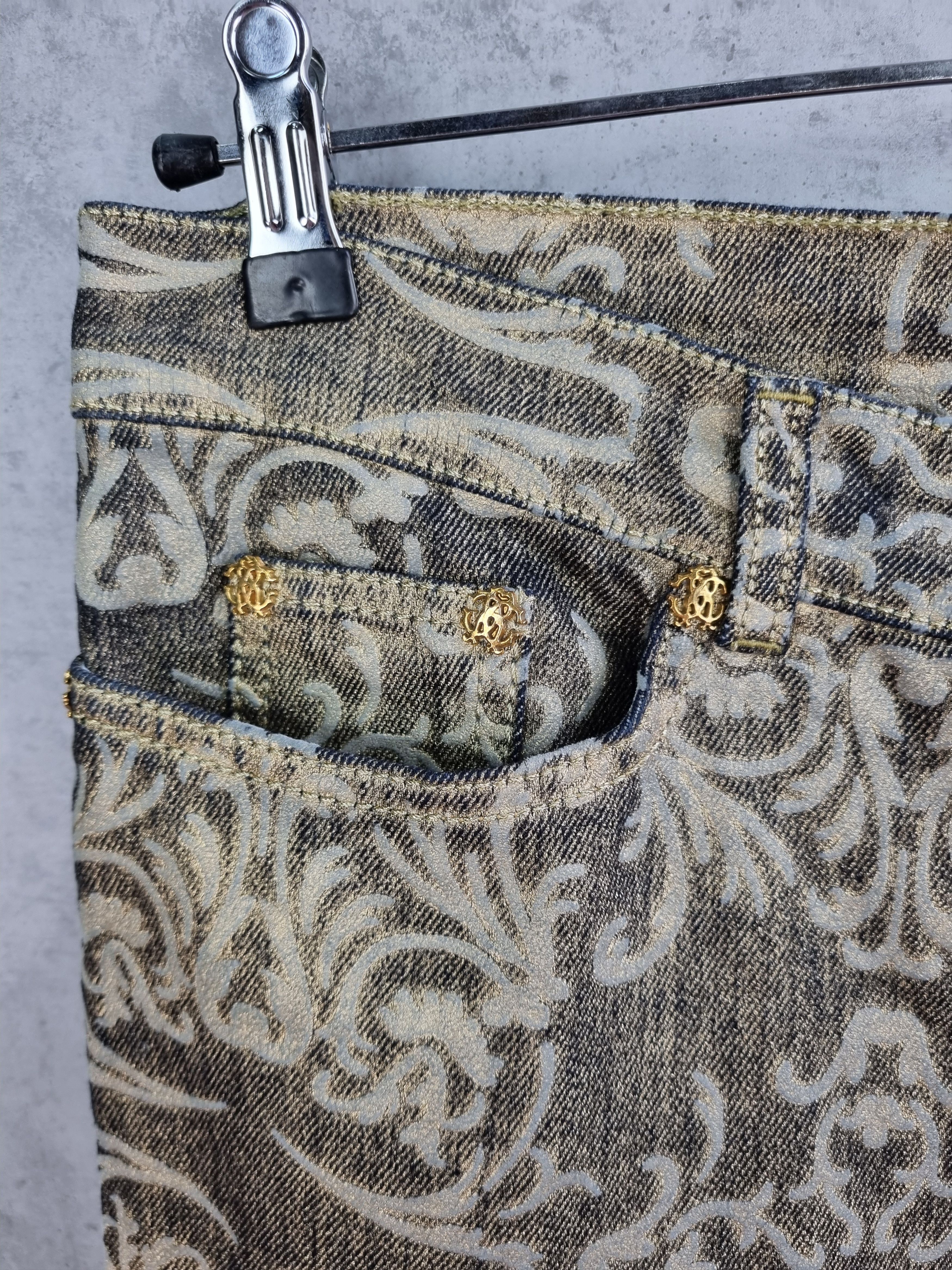 Roberto Cavalli Roberto Cavalli Golden Denim Art Design Exclusive Jeans Size US 33 - 8 Thumbnail
