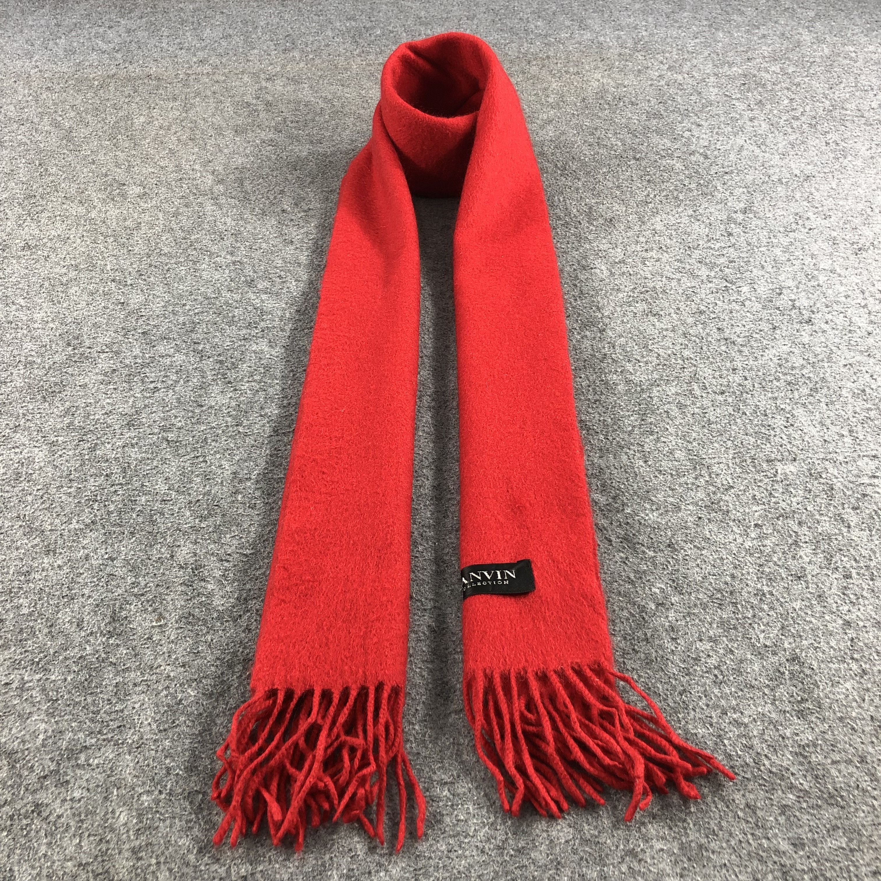 Lanvin Lanvin Red Cashmere Scarf Muffler V668 Size ONE SIZE - 1 Thumbnail