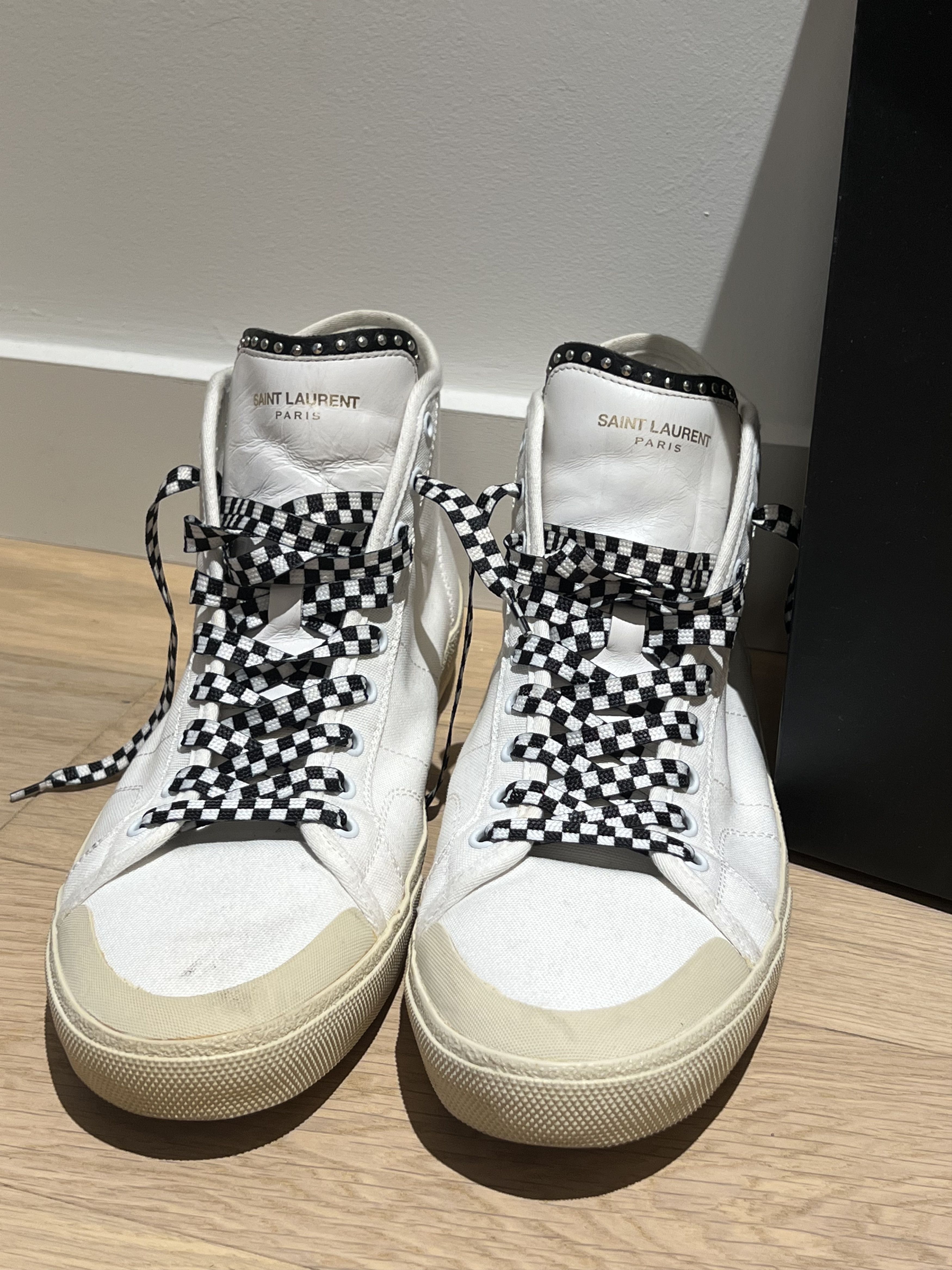 Saint Laurent Paris SURF SOUND CANVAS SNEAKERS STUDS Size US 12 / EU 45 - 3 Thumbnail