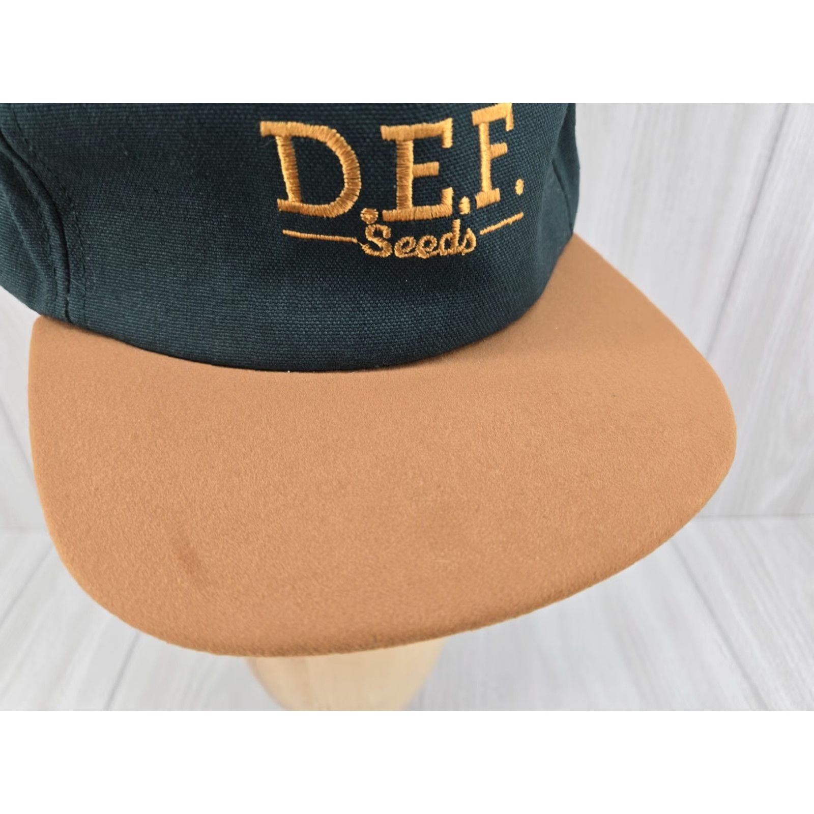 Vintage VINTAGE DEF Seeds Hat Strapback Embroidered Cap Green Brown Adjustable USA Men Size ONE SIZE - 3 Thumbnail