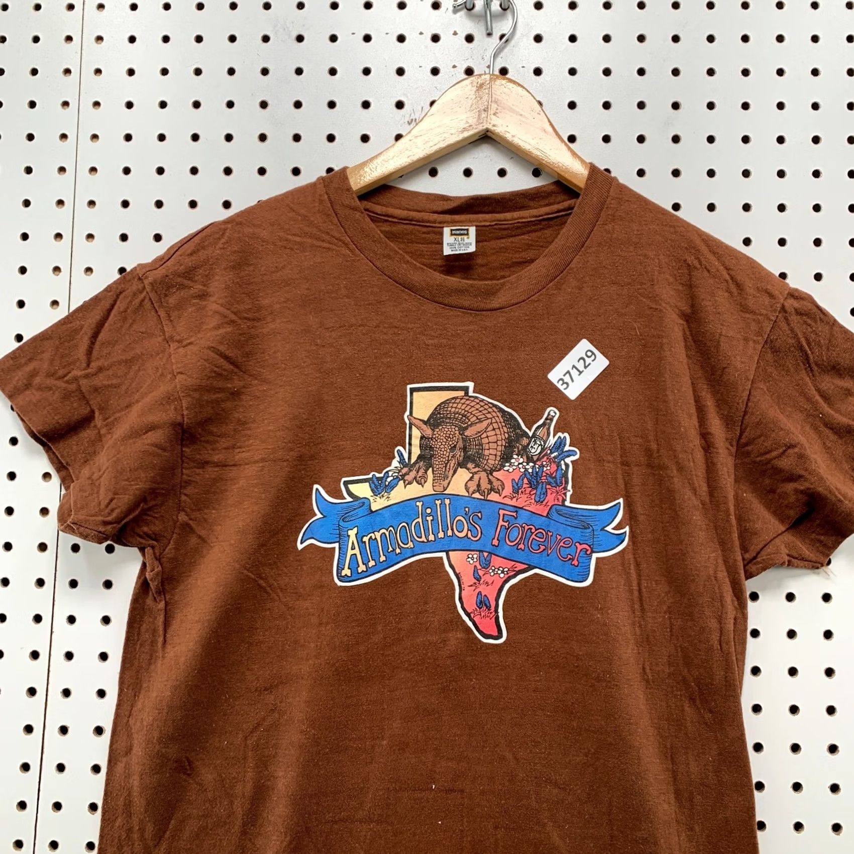 Hanes VINTAGE Hanes Armadillo Forever Texas Shirt XL Brown Men T-Shirt Graphic Print 70s USA Size US XL / EU 56 / 4 - 6 Thumbnail