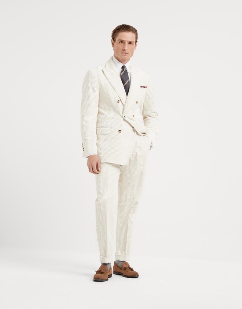 Brunello Cucinelli o1w1db10925 Suit-Type Jacket in White Size US L / EU 52-54 / 3 - 2 Thumbnail