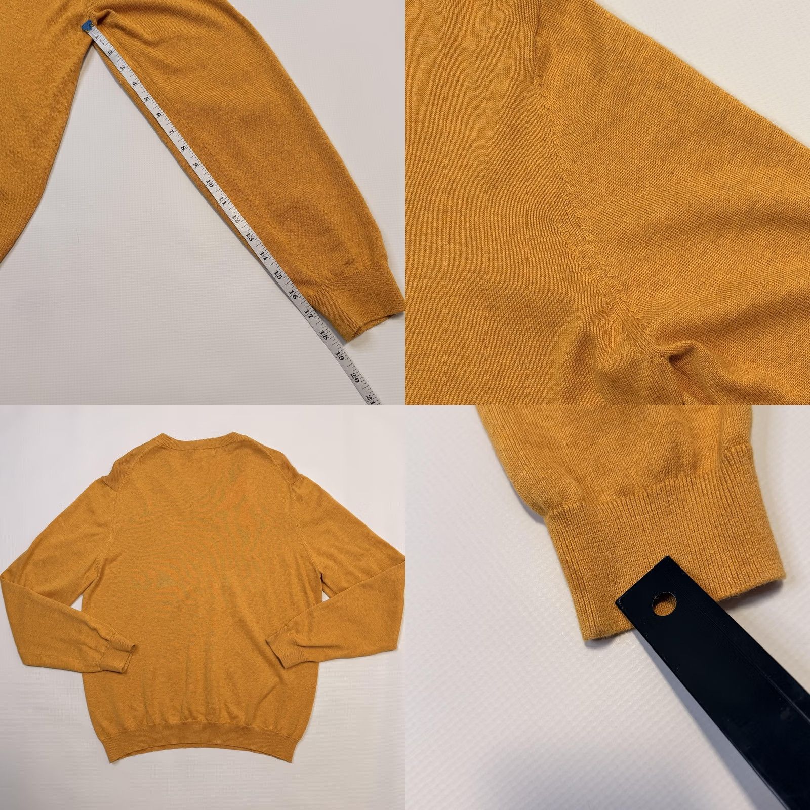 Vintage Paul Fredrick Sweater Mens Large Yellow V-Neck Supima Cotton Lightweight Knit Size US L / EU 52-54 / 3 - 8 Thumbnail