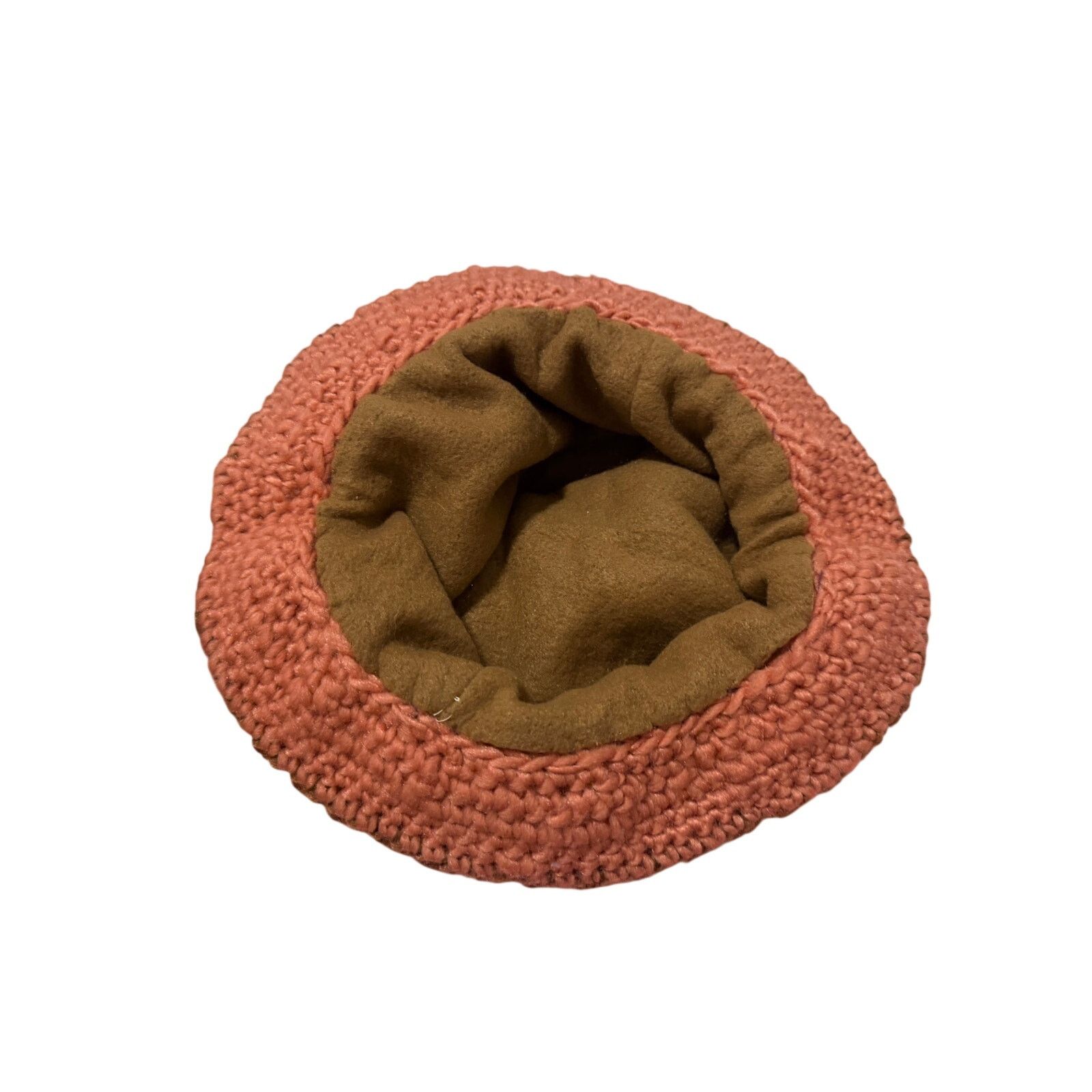 Other Women's Red Brown Floral Circle Faux Fur Crochet Hat Size ONE SIZE - 7 Thumbnail