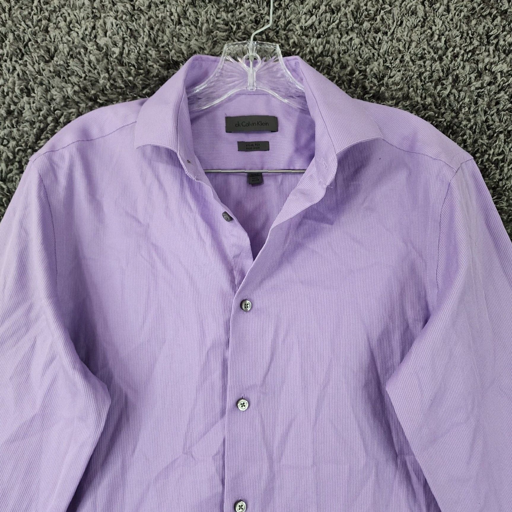 Calvin Klein VINTAGE Calvin Klein Shirt Mens Purple Slim Fit Long Sleeve Button-Up Size 32 Size US XS / EU 42 / 0 - 3 Thumbnail