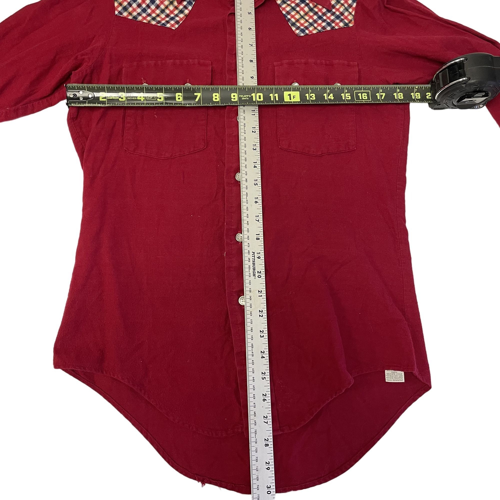 Other Vtg Focus ULTRA SOFT Flannel Red Cowboy Western Plaid Shirt Size US M / EU 48-50 / 2 - 5 Thumbnail