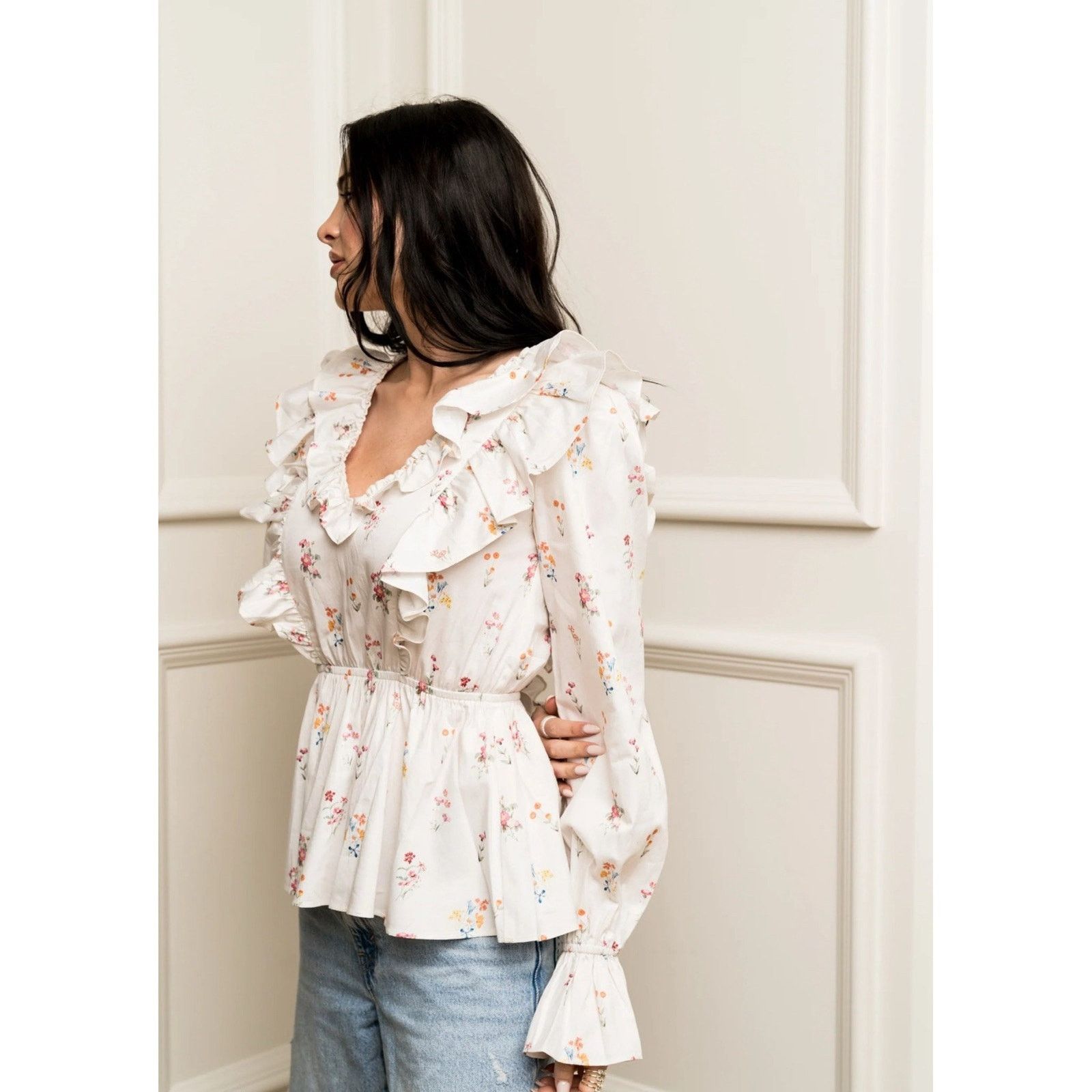 & Other Stories Rachel Parcell Poplin Blouse Floral Size M Size M / US 6-8 / IT 42-44 - 3 Thumbnail