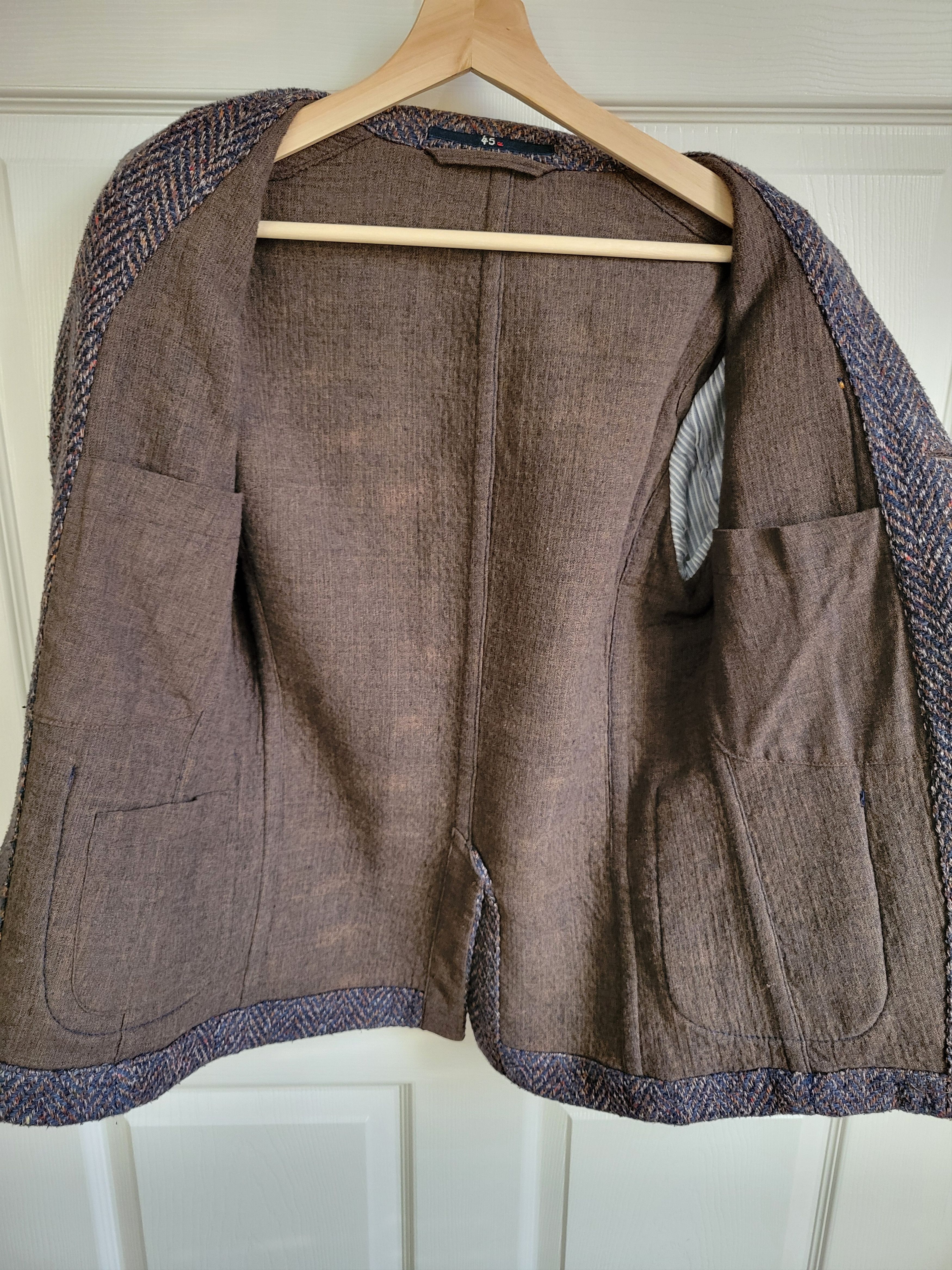 45R Indigo Kuba Tweed Blazer Jacket