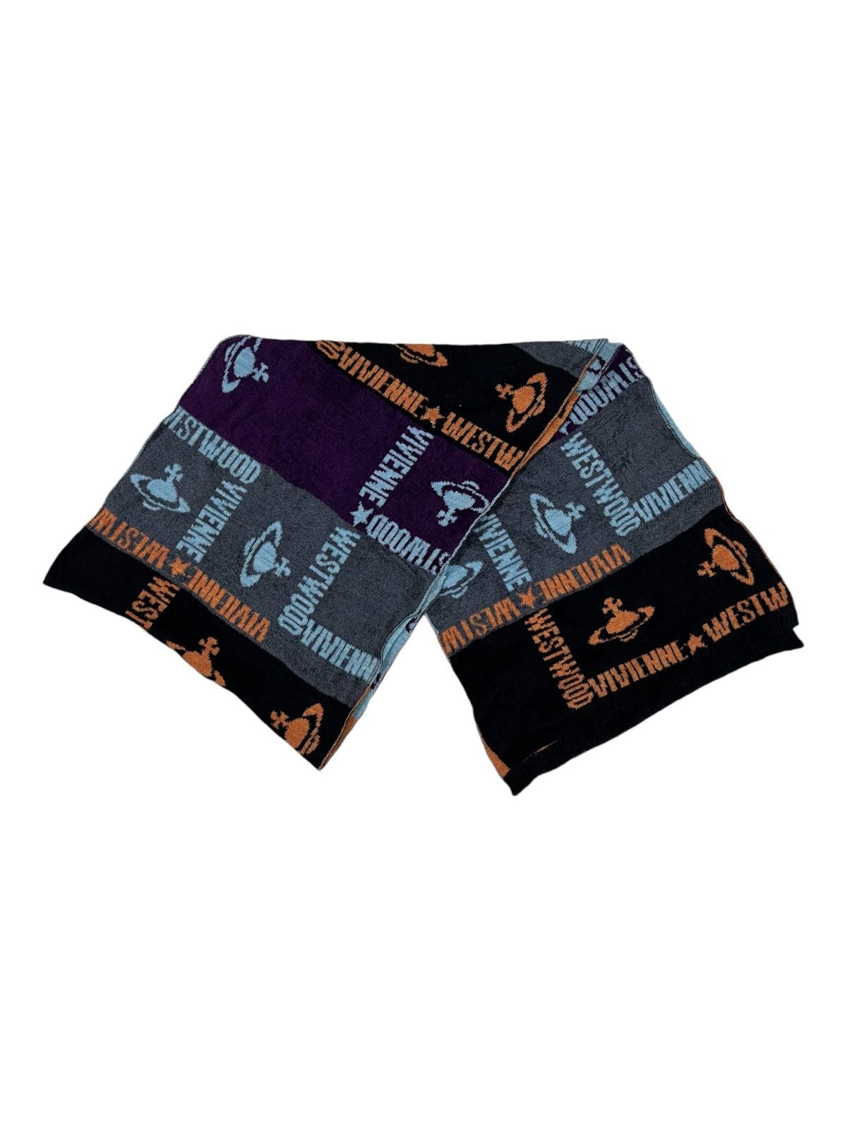 Vivienne Westwood OG VW Man Crazy Patchwork Multicolor Jacquard Scarf Winter Size ONE SIZE - 4 Thumbnail
