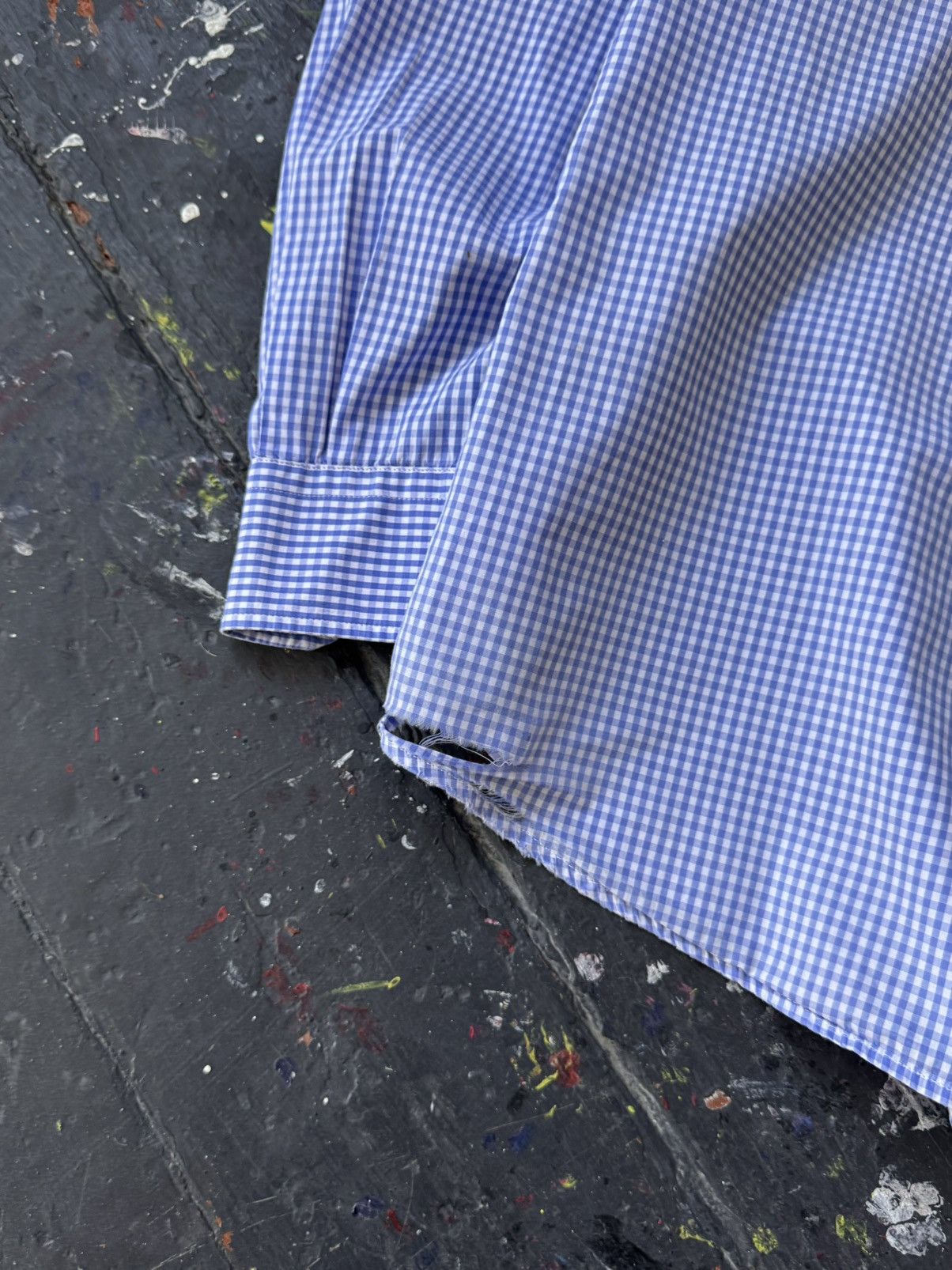 Lacoste Lacoste Regular Fit Gingham Button Down Shirt Blue Size US M / EU 48-50 / 2 - 3 Thumbnail