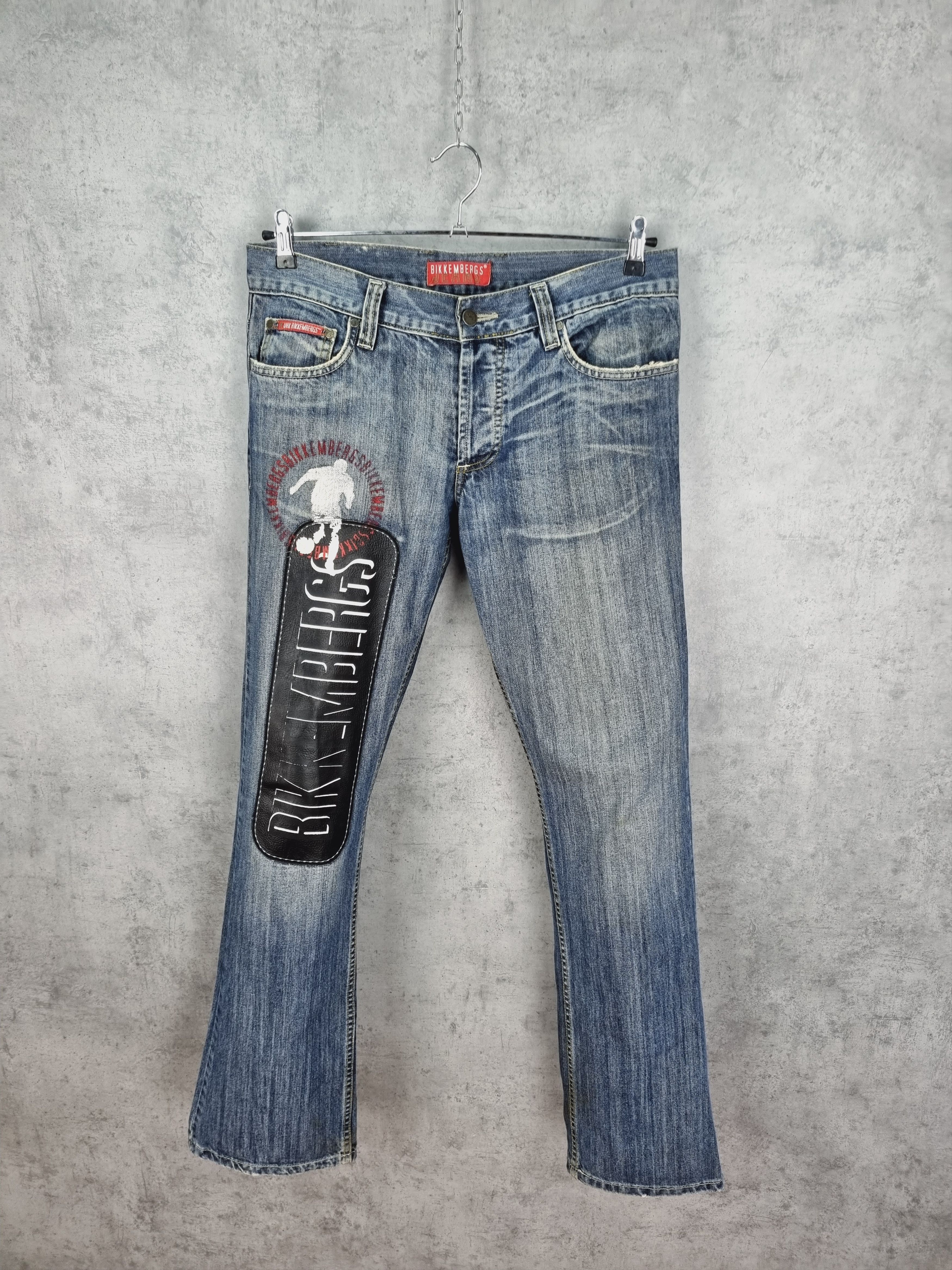 Dirk Bikkembergs × Vintage Bikkembergs Jeans Leather Patch Big Logo Denim Pant Size US 32 / EU 48 - 6 Thumbnail