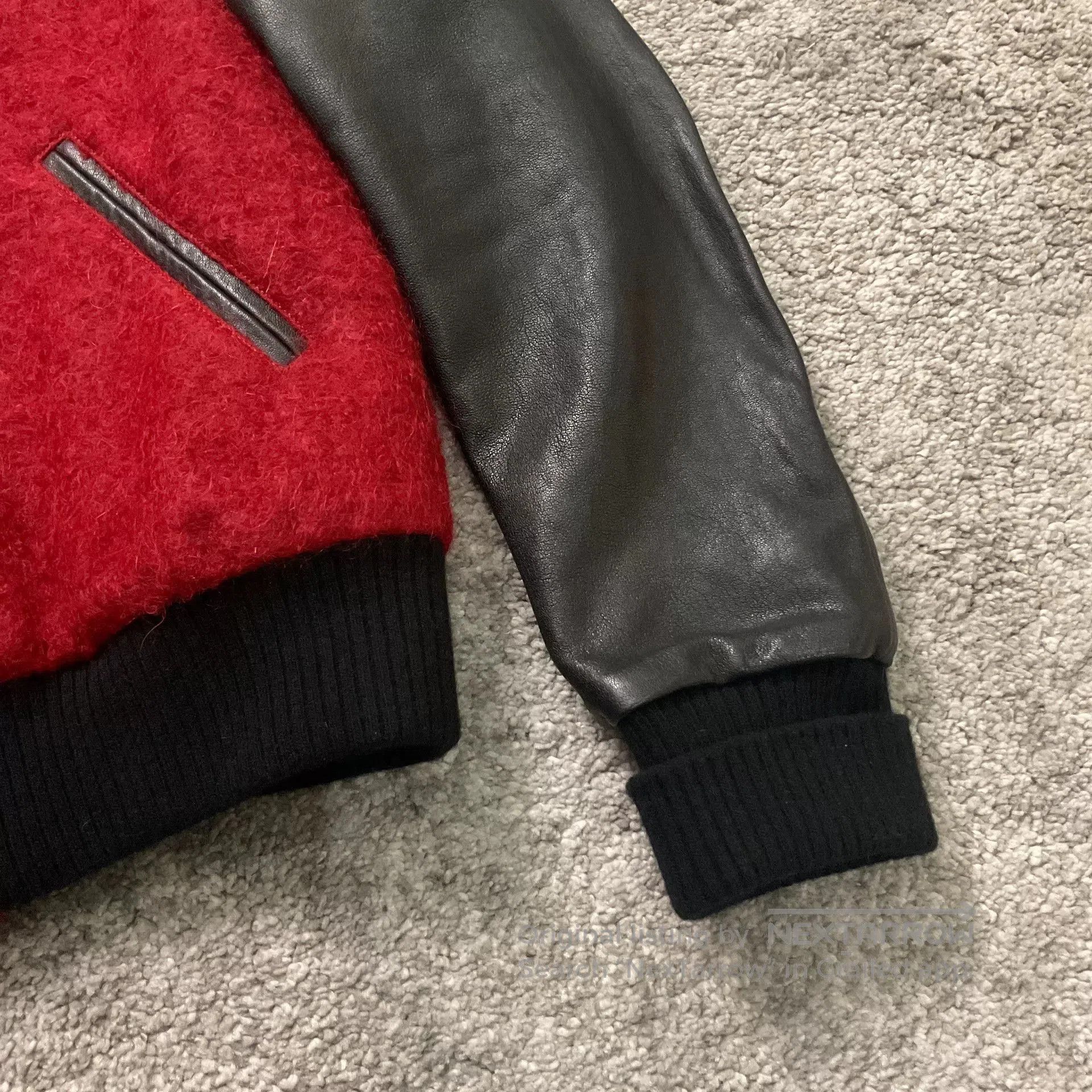 Saint Laurent Paris Saint Laurent Leather Sleeve Varsity Jacket. Size US S / EU 44-46 / 1 - 3 Thumbnail